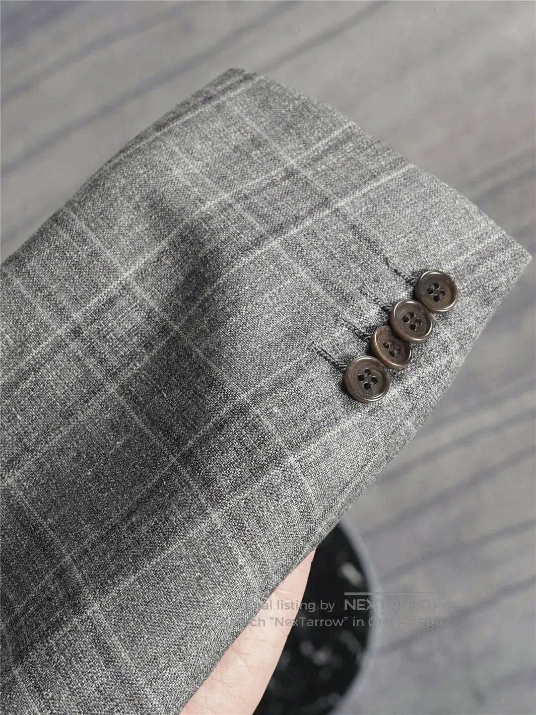 Kiton Classic Gray Plaid Suit Jacket. Size US L / EU 52-54 / 3 - 5 Thumbnail