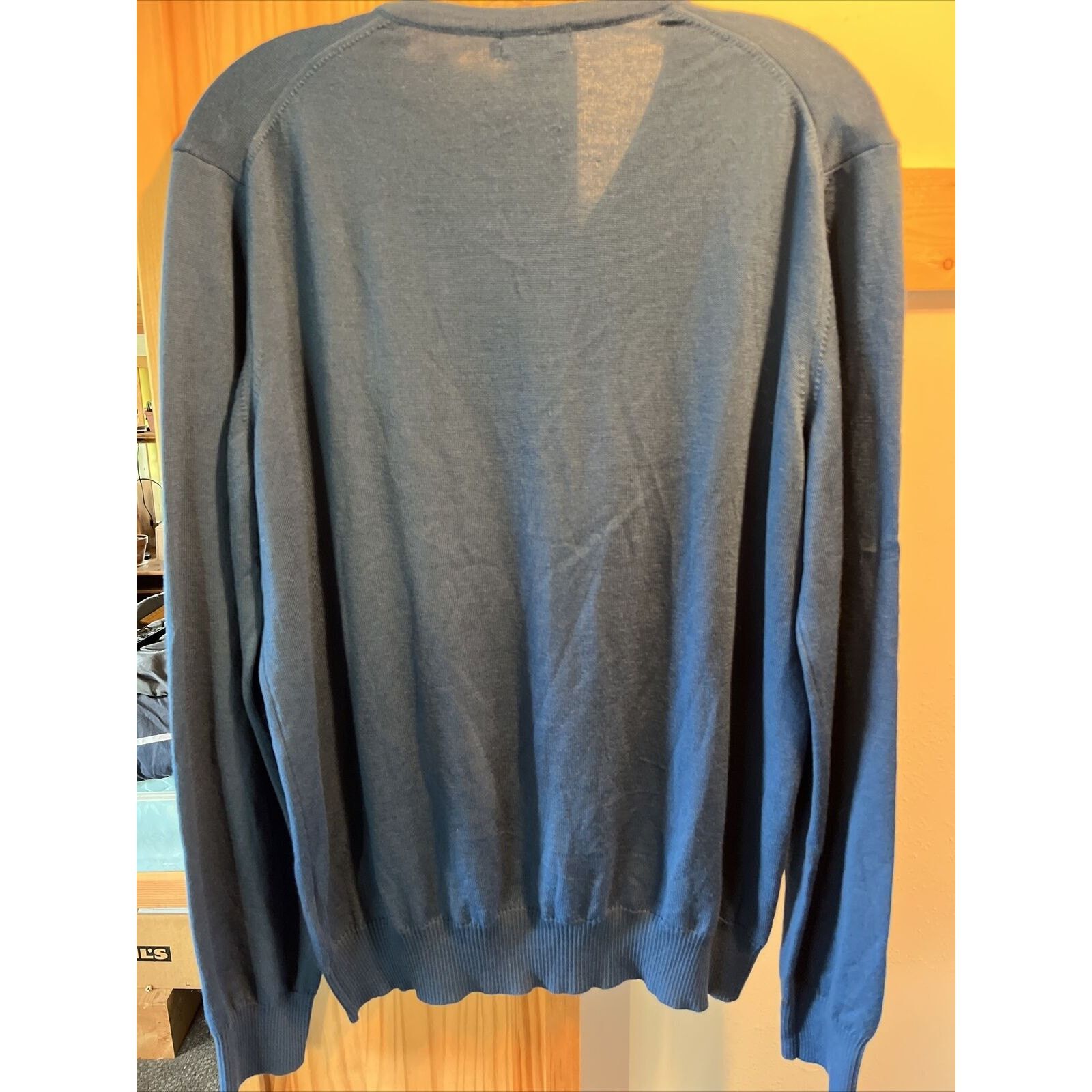 J.Lindeberg J. Lindberg Mens XL Blue Merino Wool V-neck Pullover Sweater Size US XL / EU 56 / 4 - 12 Thumbnail