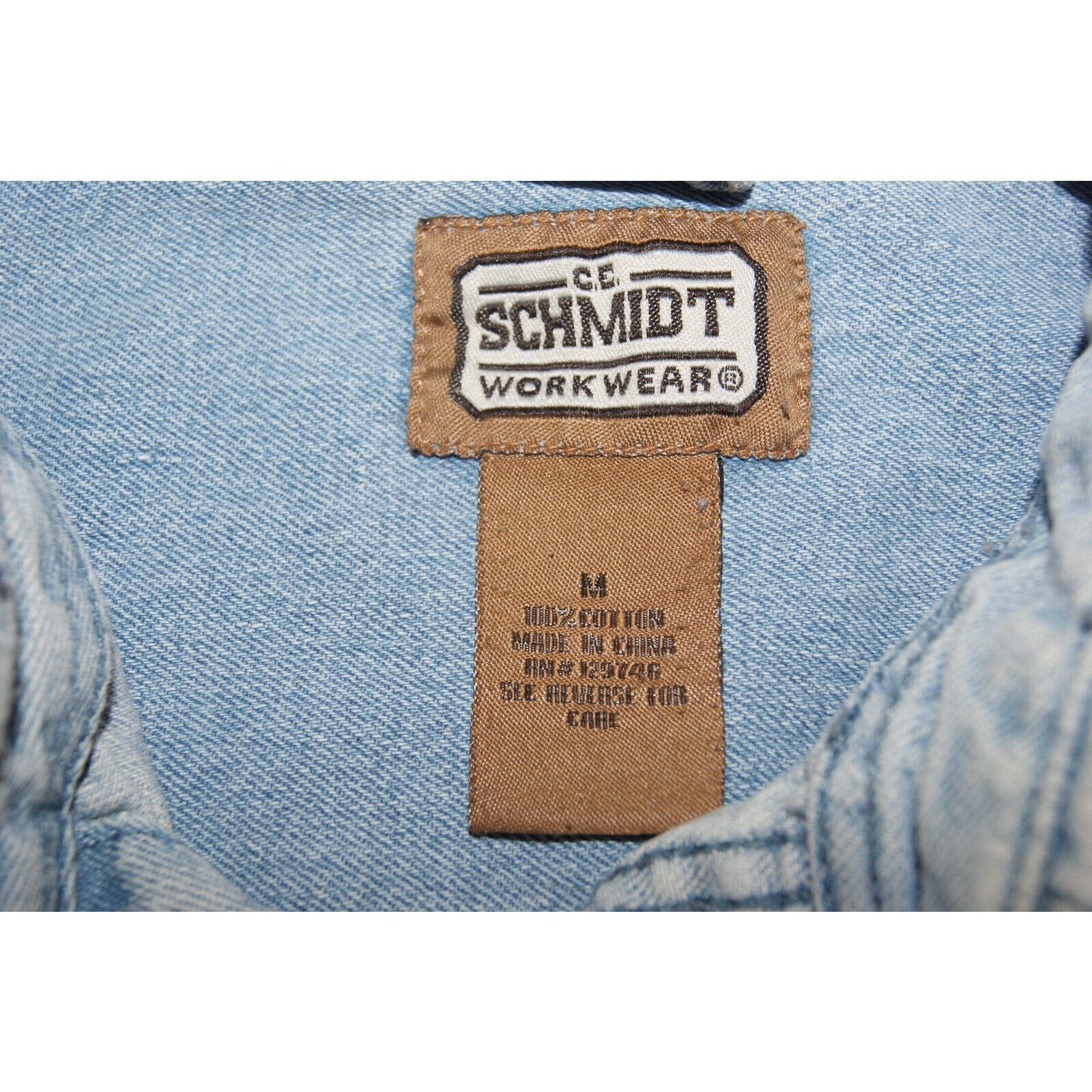 SCHMIDT C E Schmidt Workwear Denim Button Shirt Mens M Jean Jacket Size US M / EU 48-50 / 2 - 2 Thumbnail