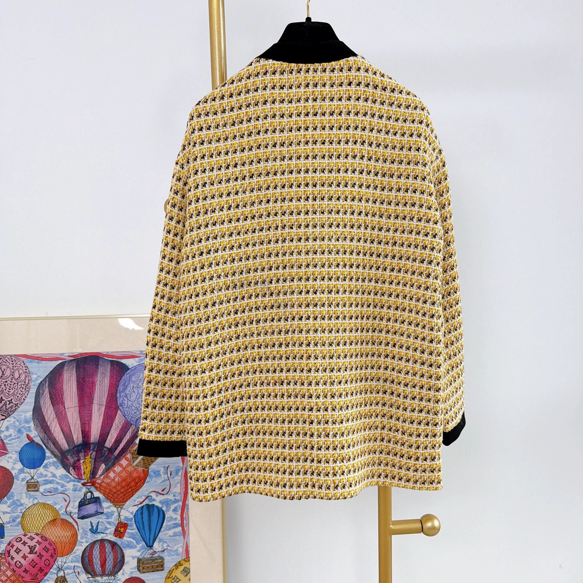 Maje Maje Yellow Tweed Jacket 36 Size XS / US 0-2 / IT 36-38 - 2 Thumbnail