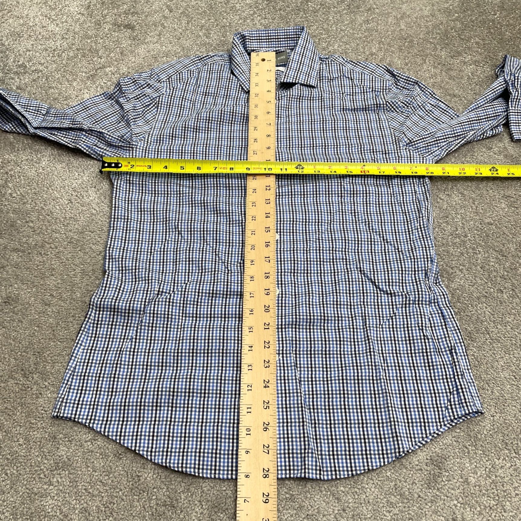 Michael Kors Michael Kors Slim Fit Travel Stretch Dress Shirt Mens 15 1/2 Medium Multi Plaid Size 40R - 7 Thumbnail