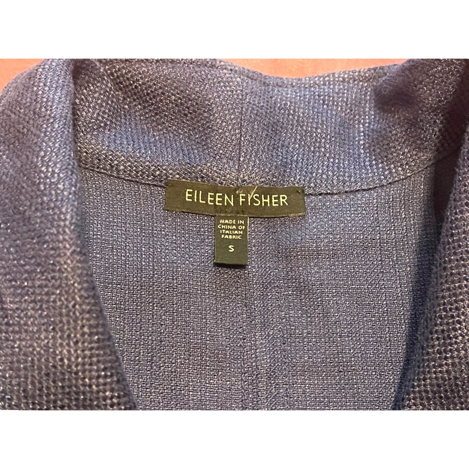 Eileen Fisher EILEEN FISHER Blazer Jacket Women Small Blue Linen Blend Open Front Size S / US 4 / IT 40 - 5 Thumbnail