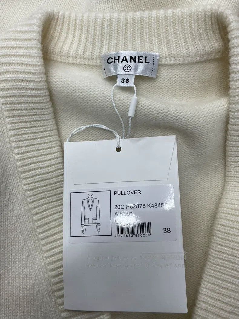 Chanel Chanel White chain cashmere knit coat Size XS / US 0-2 / IT 36-38 - 4 Thumbnail