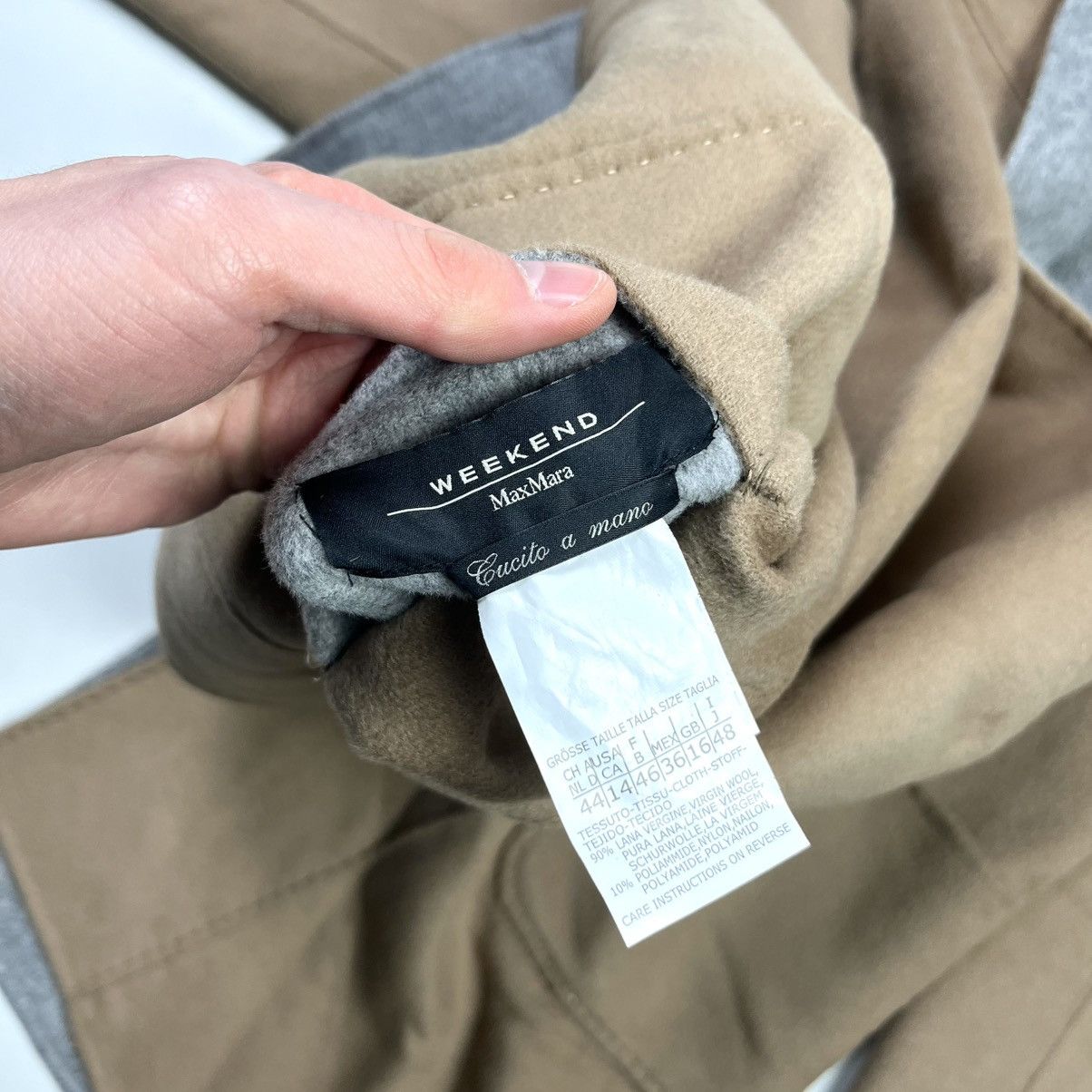 Max Mara × Weekend Max Mara Weekend Max Mara Twin Side Wool Coat Brown & Grey Belt Size XL / US 12-14 / IT 48-50 - 11 Thumbnail