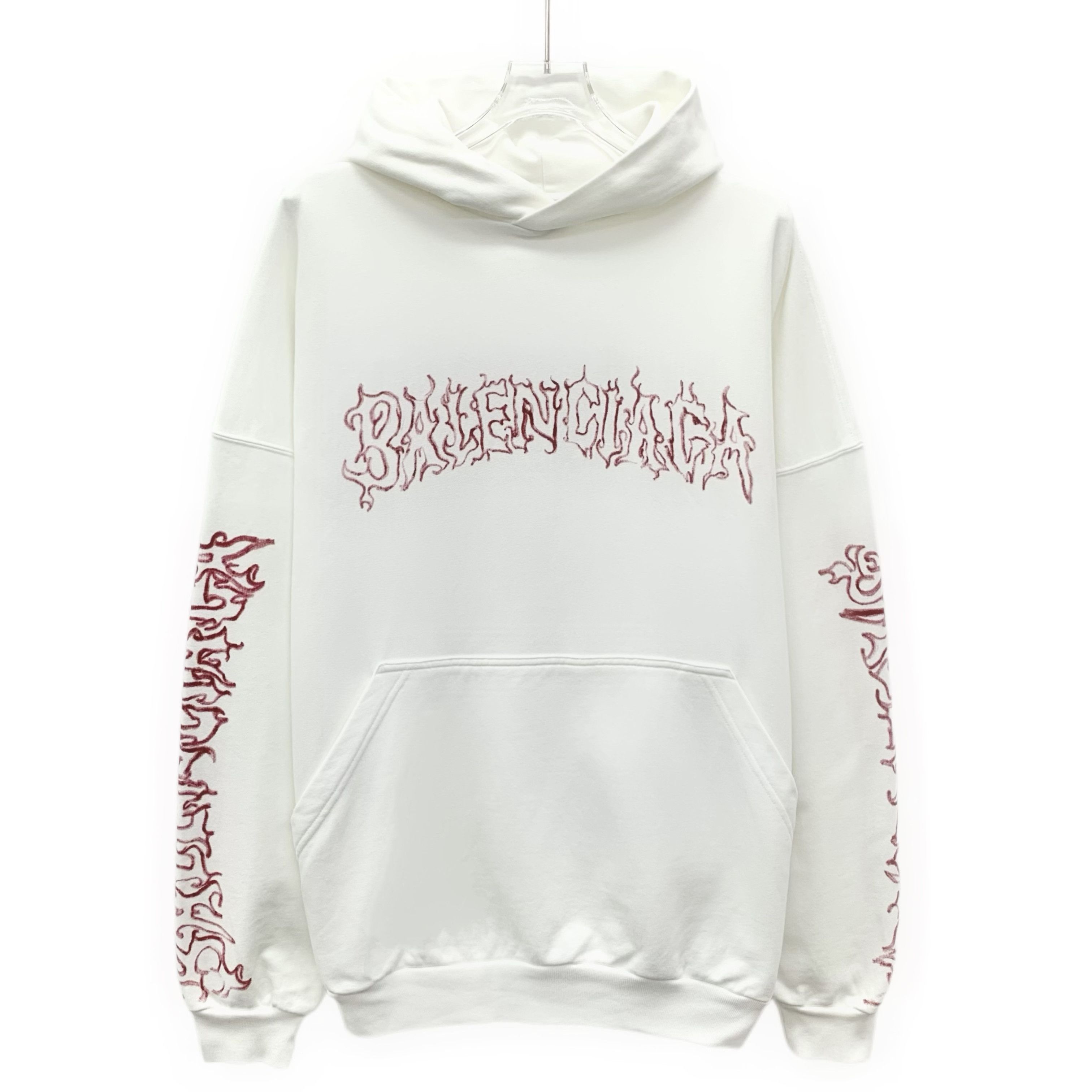 Balenciaga Balenciaga Logo Hoodie White (1) Size US S / EU 44-46 / 1 - 1 Thumbnail