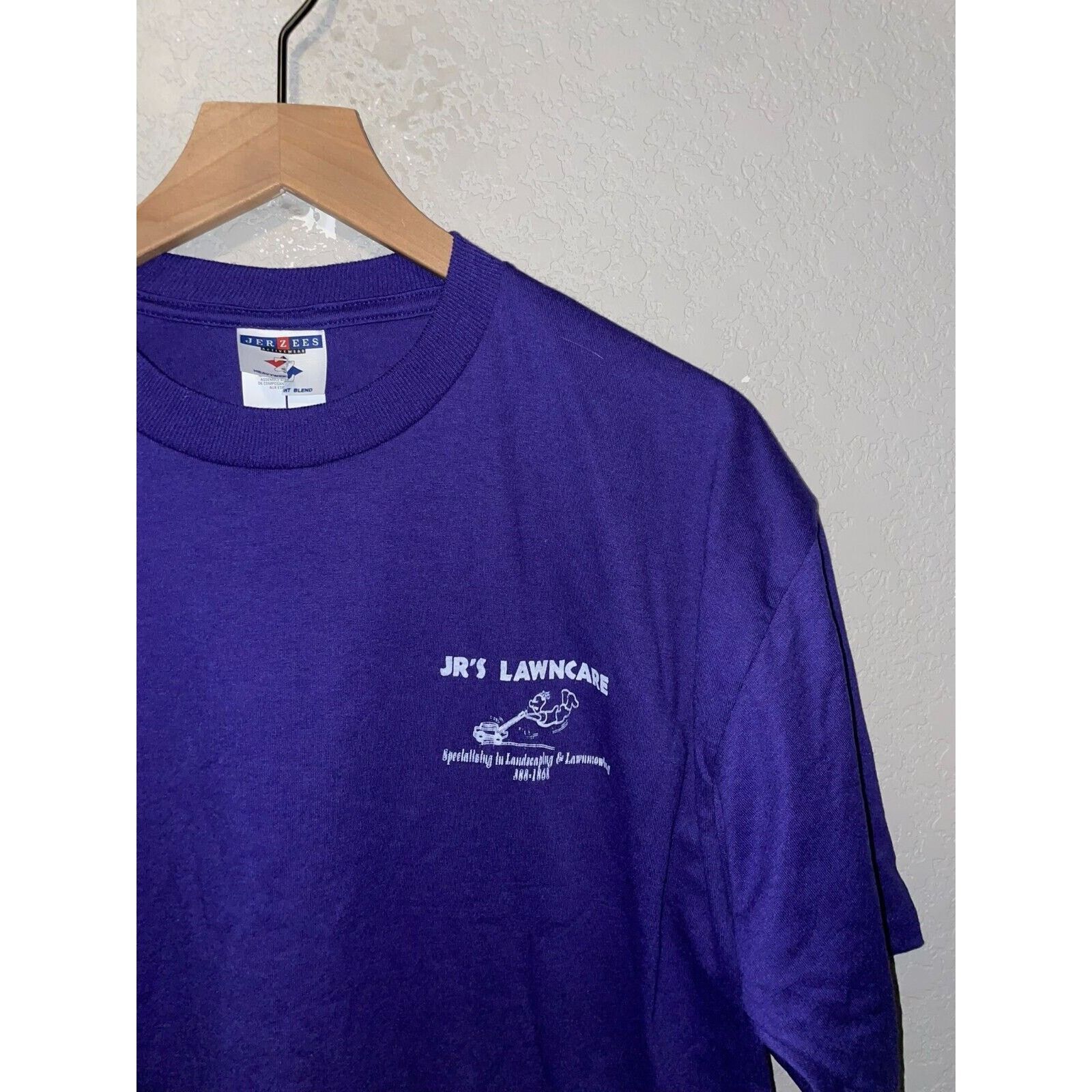 Jerzees Vintage Lawnmowing Shirt Jr's Lawncare Landscaping Tee 90s Size US L / EU 52-54 / 3 - 4 Thumbnail