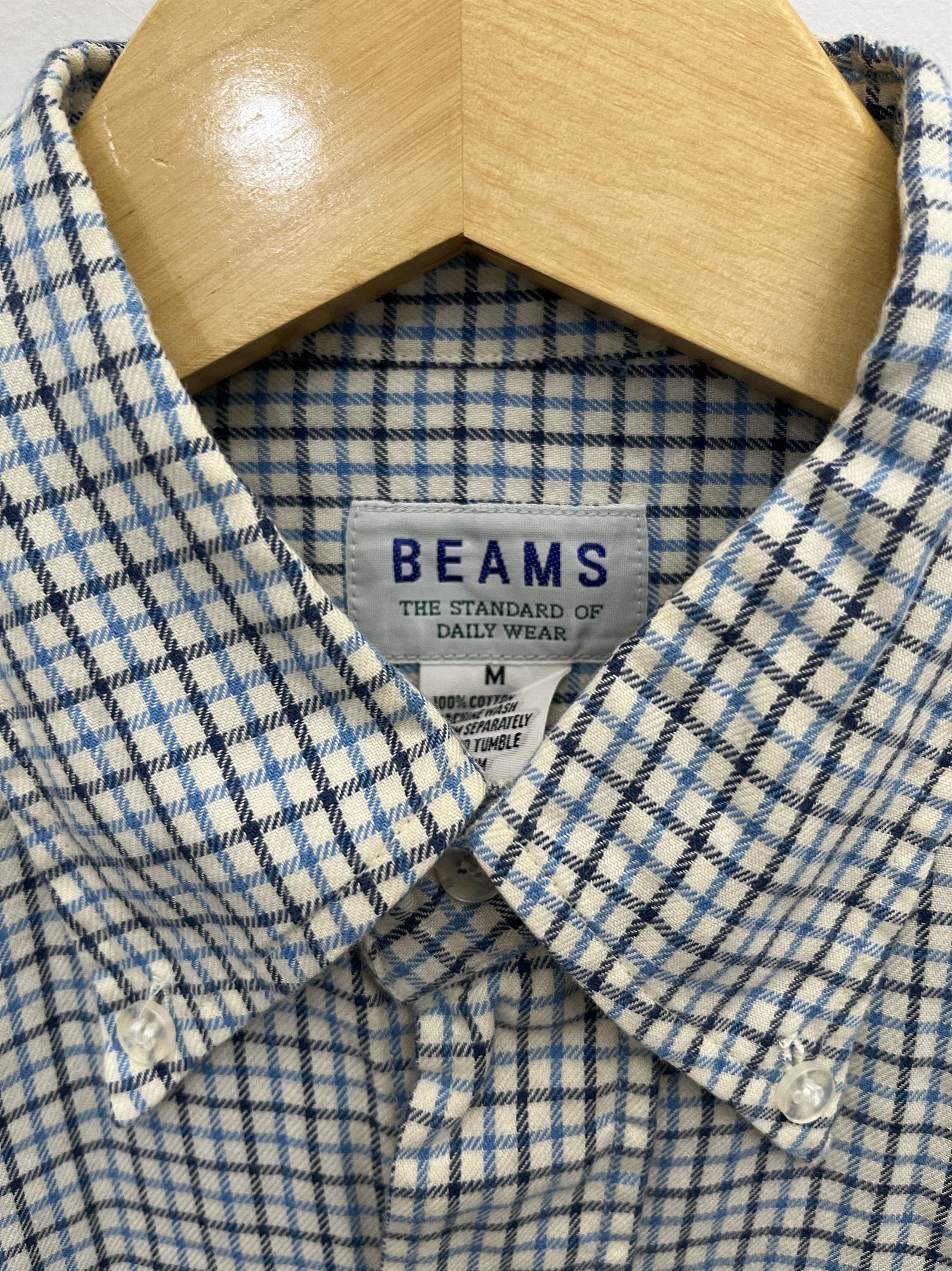 Beams Japan BEAMS Button Down Shirt Blue & White Checkered – M Size US M / EU 48-50 / 2 - 1 Thumbnail