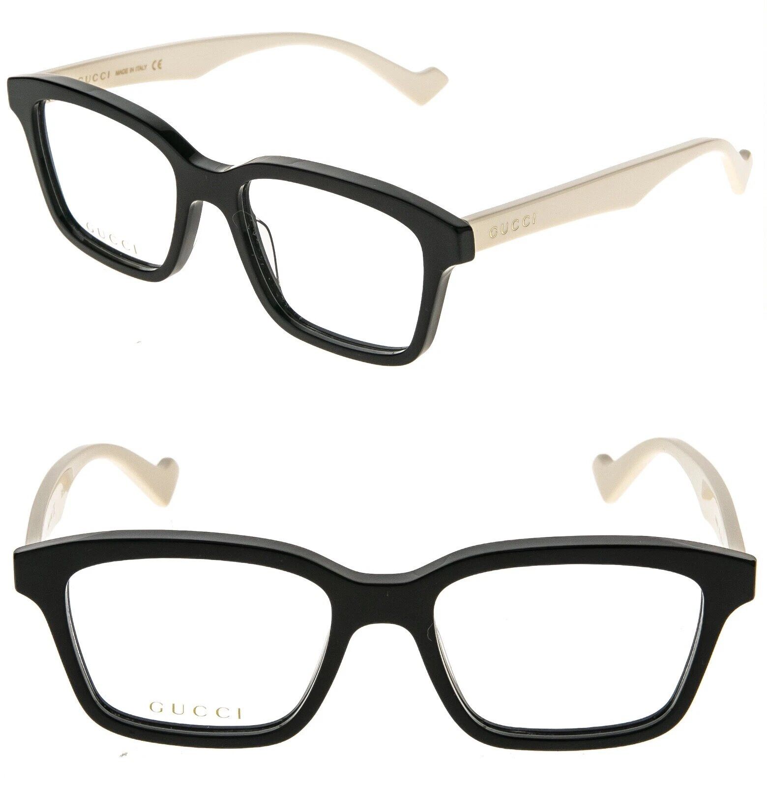 GUCCI GG0964O 0964 Black White Rectangular Eyeglasses 002