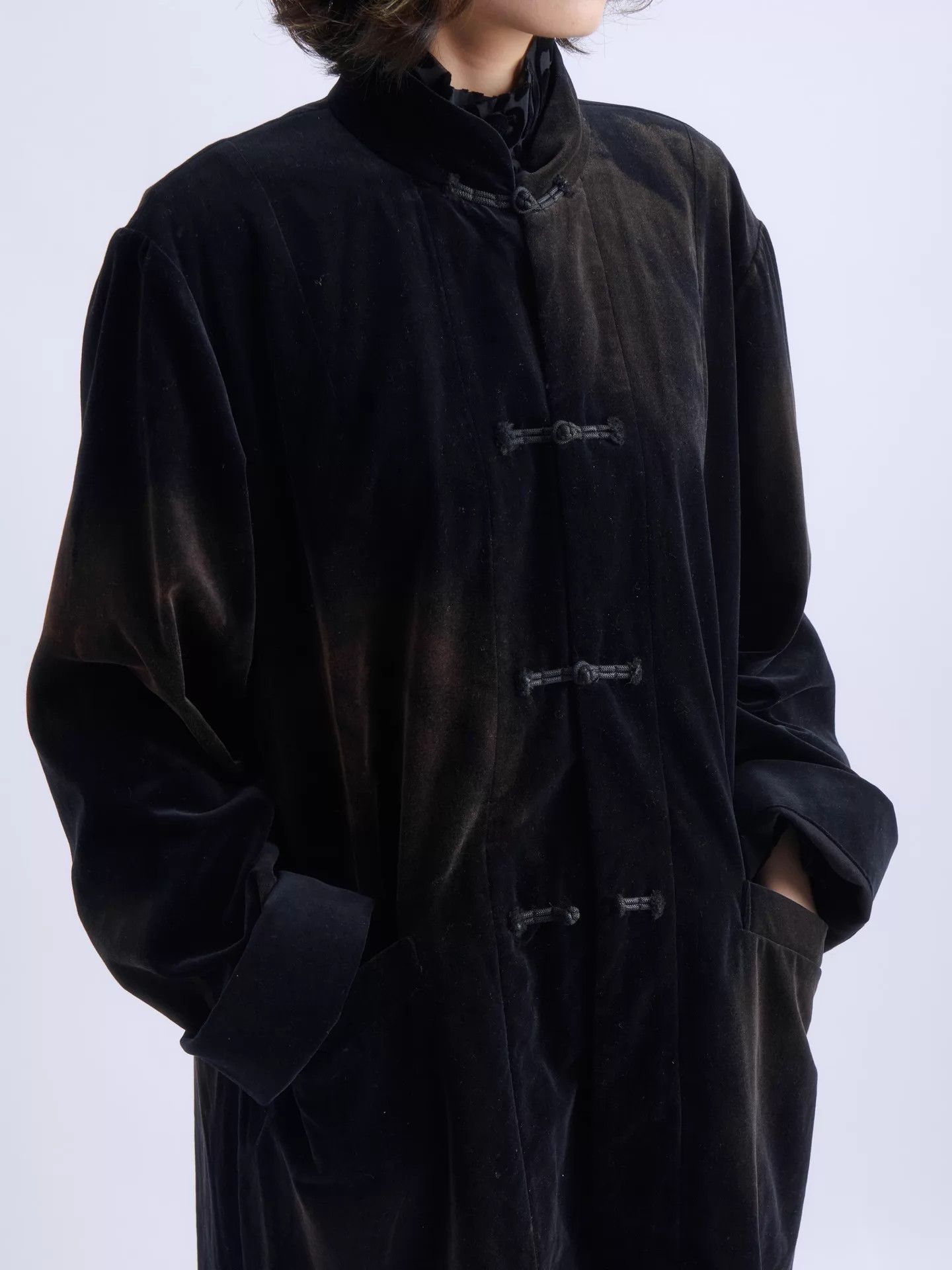 Comme des Garcons CDG Black Velvet Mandarin Collar Jacket Orange Dye Size L / US 10 / IT 46 - 7 Thumbnail