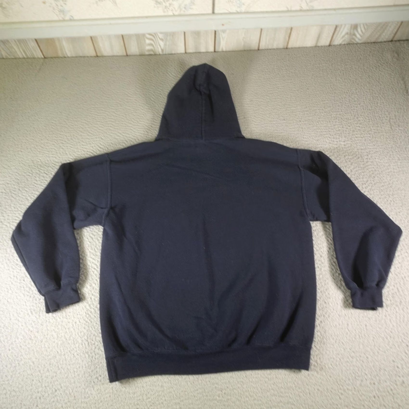 Vintage US Navy Hoodie Mens M Blue Fleece Pullover Logo Graphic Print Crest US Navy Eagle Navy Supporter Crew Neck Kangaroo Pocket Size US M / EU 48-50 / 2 - 3 Thumbnail