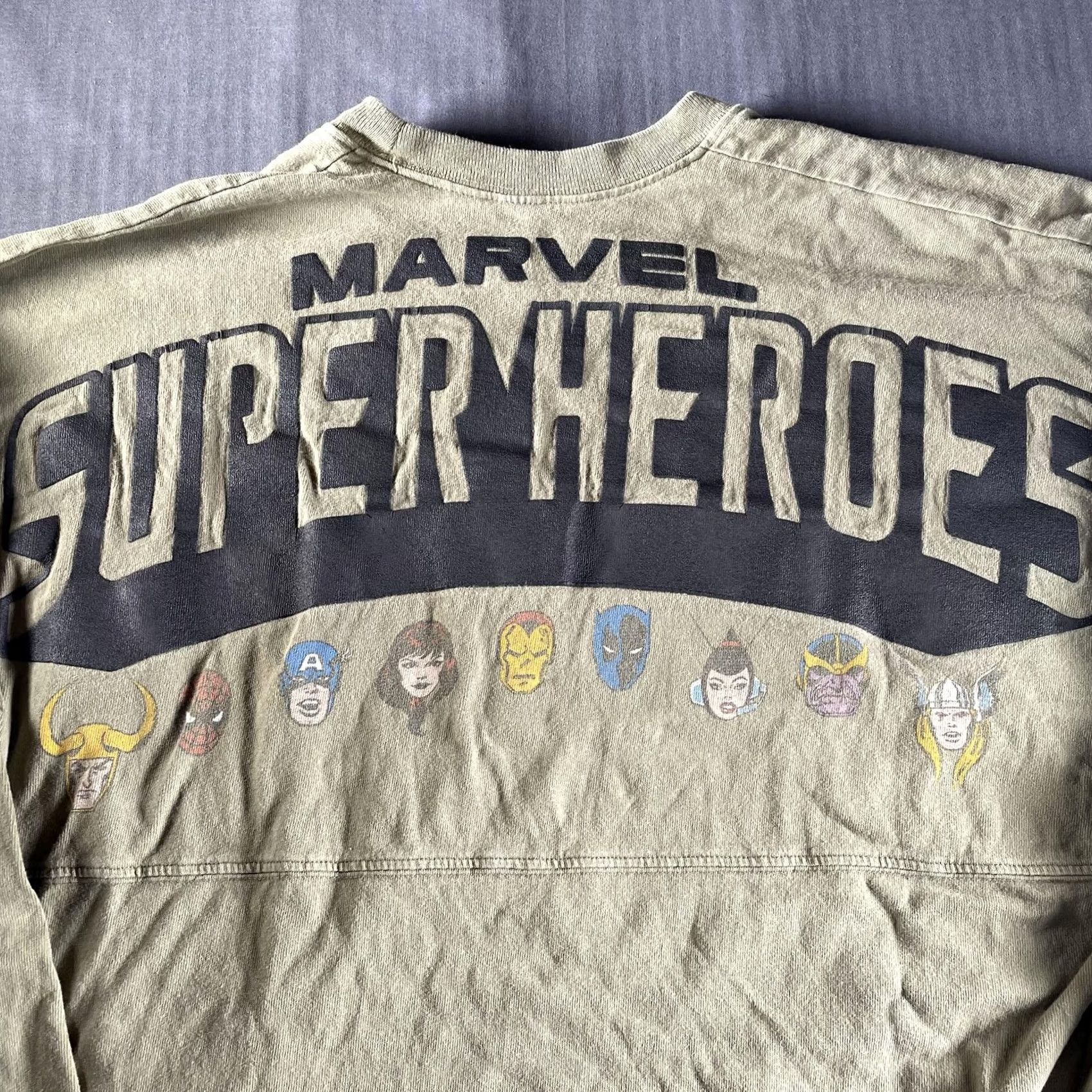 Disney VINTAGE Marvel Spirit Jersey Shirt Mens XL Green 80 Years Comics Disney Spider-Man Captain America Iron Man Black Panther Size US XL / EU 56 / 4 - 2 Thumbnail