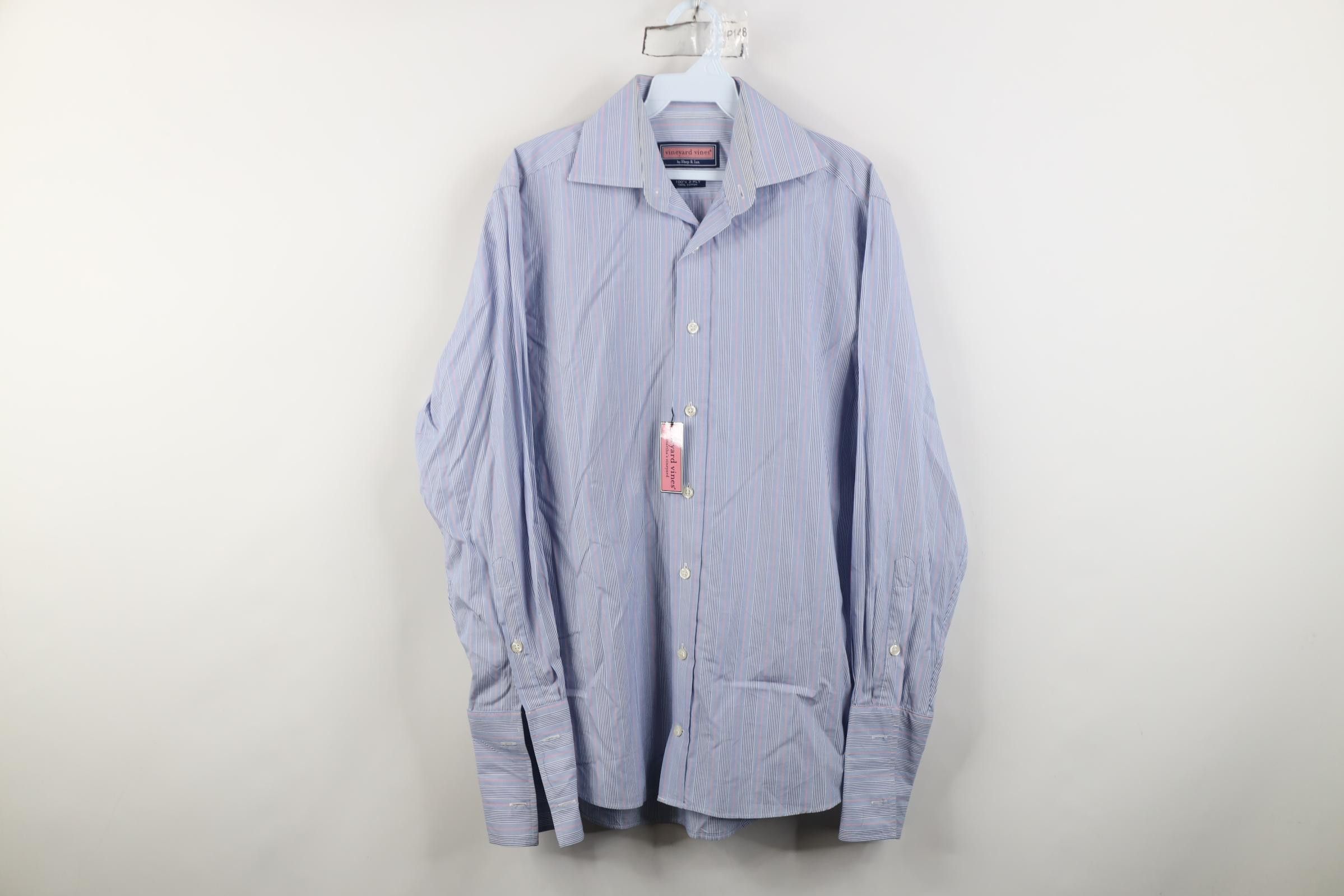 Vineyard Vines New Vineyard Vines Striped French Cuff Collared Button Shirt Size US M / EU 48-50 / 2 - 1 Thumbnail
