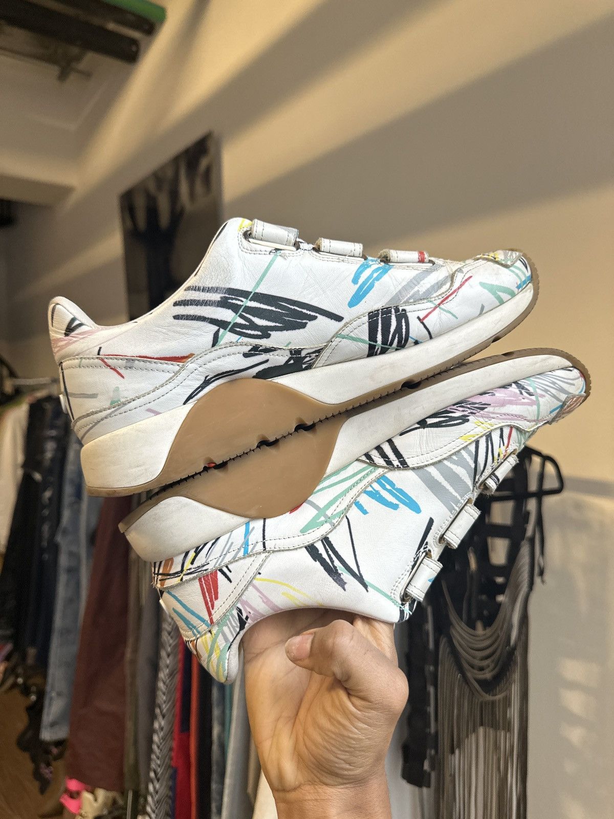 Dior × Kris Van Assche $1,500 SS15 runway Scribble velcro strap sneaker Size US 10 / EU 43 - 4 Thumbnail
