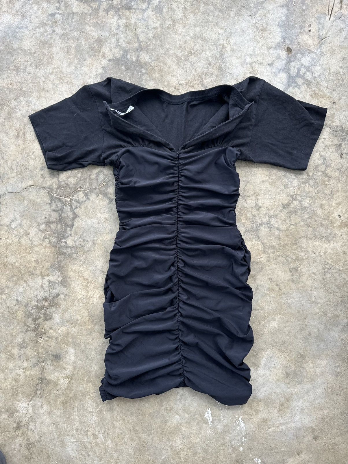 T by Alexander Wang T by Alexanderwang- Ruched Bodycon Black Mini Dress Size S / US 4 / IT 40 - 4 Thumbnail