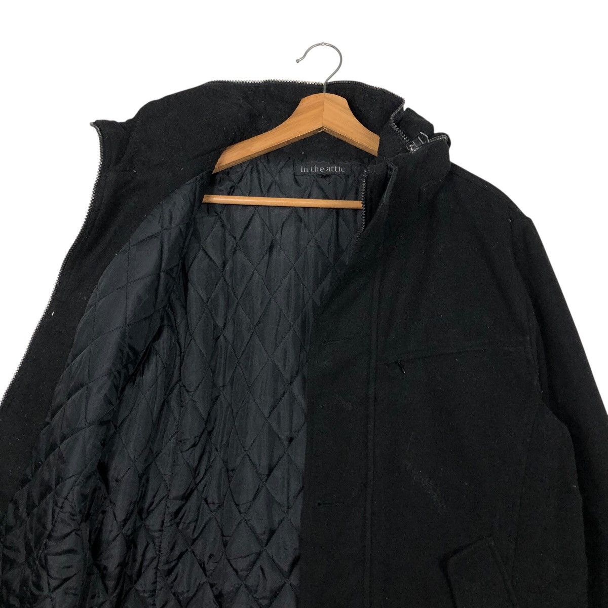 In The Attic 📌Rich Black Vintage Wool Biker Jacket In The Attic Punk Cut Size US L / EU 52-54 / 3 - 14 Thumbnail