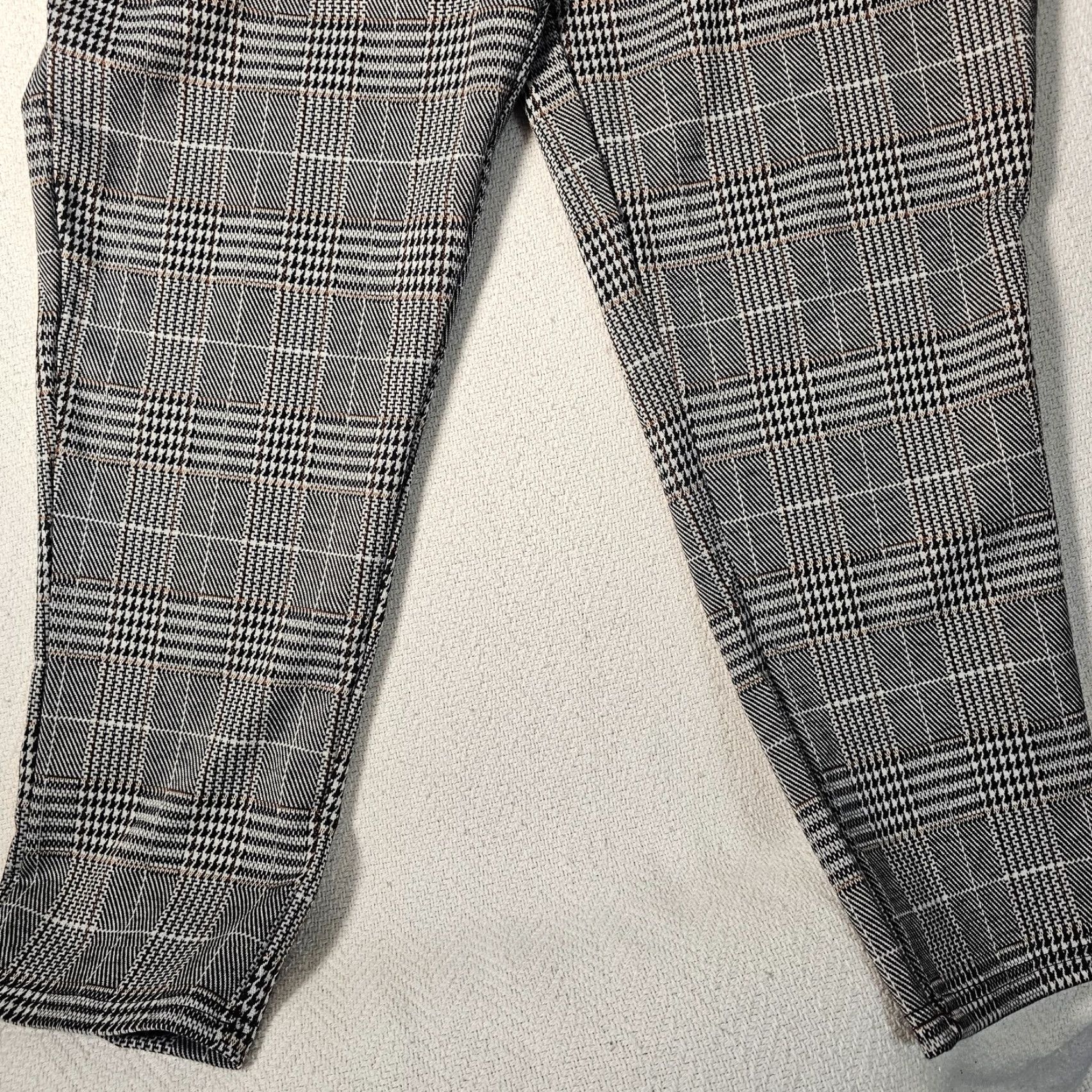 Vintage Serra Women's Pants XL Black Plaid Pull-On Straight Leg Ankle 25" Inseam Casual Size 40" / US 18 - 2 Thumbnail