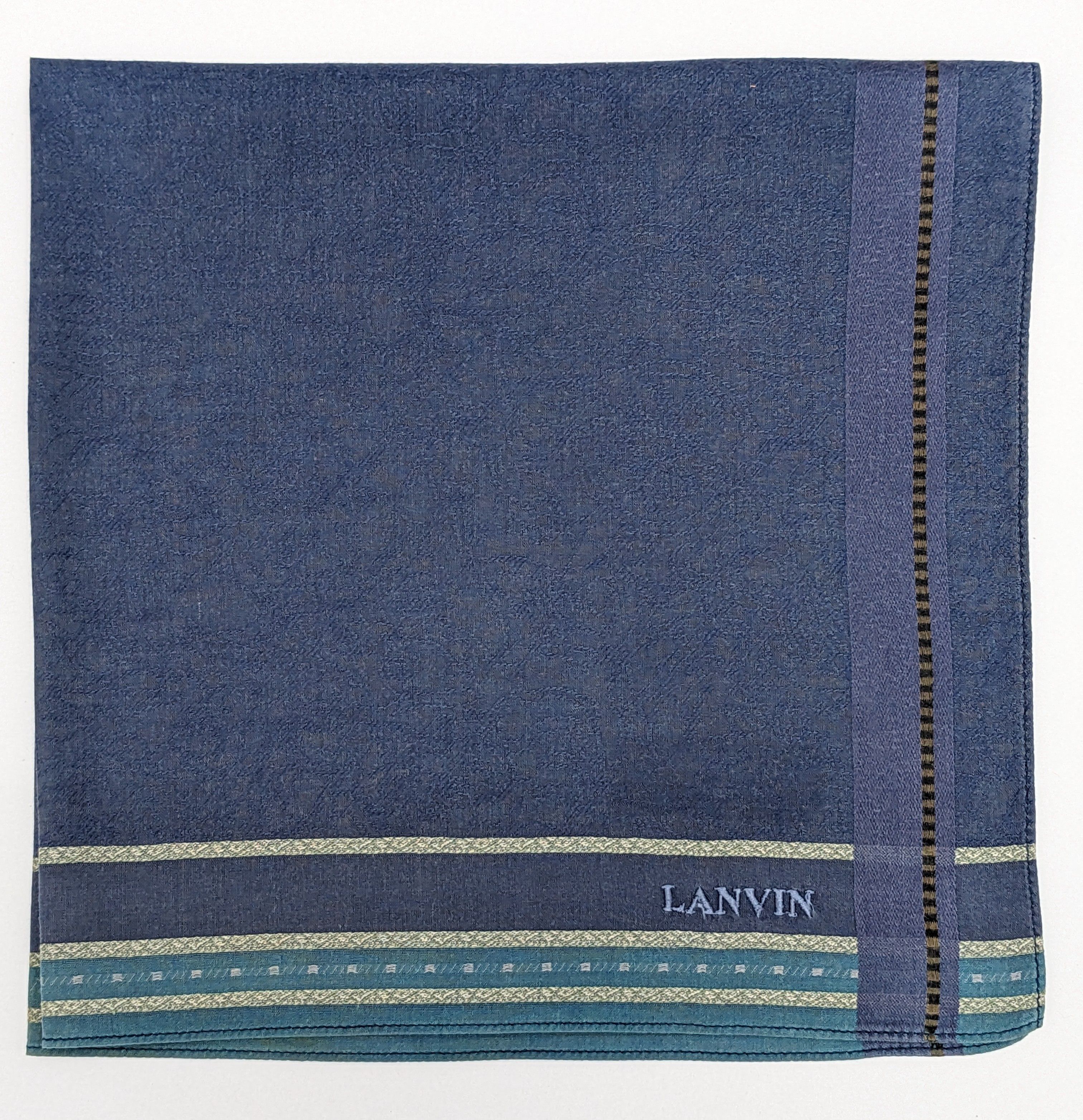 Lanvin Vintage LANVIN Paris Designer Blue Jacquard Paisley Size ONE SIZE - 1 Thumbnail