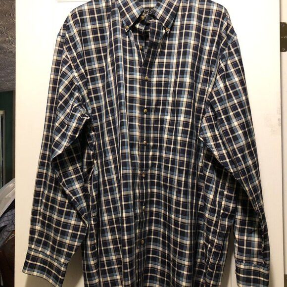 Jos. A. Bank Jos.a.bank men's cotton plaid casual shirt size: XXL Size US XXL / EU 58 / 5 - 2 Thumbnail