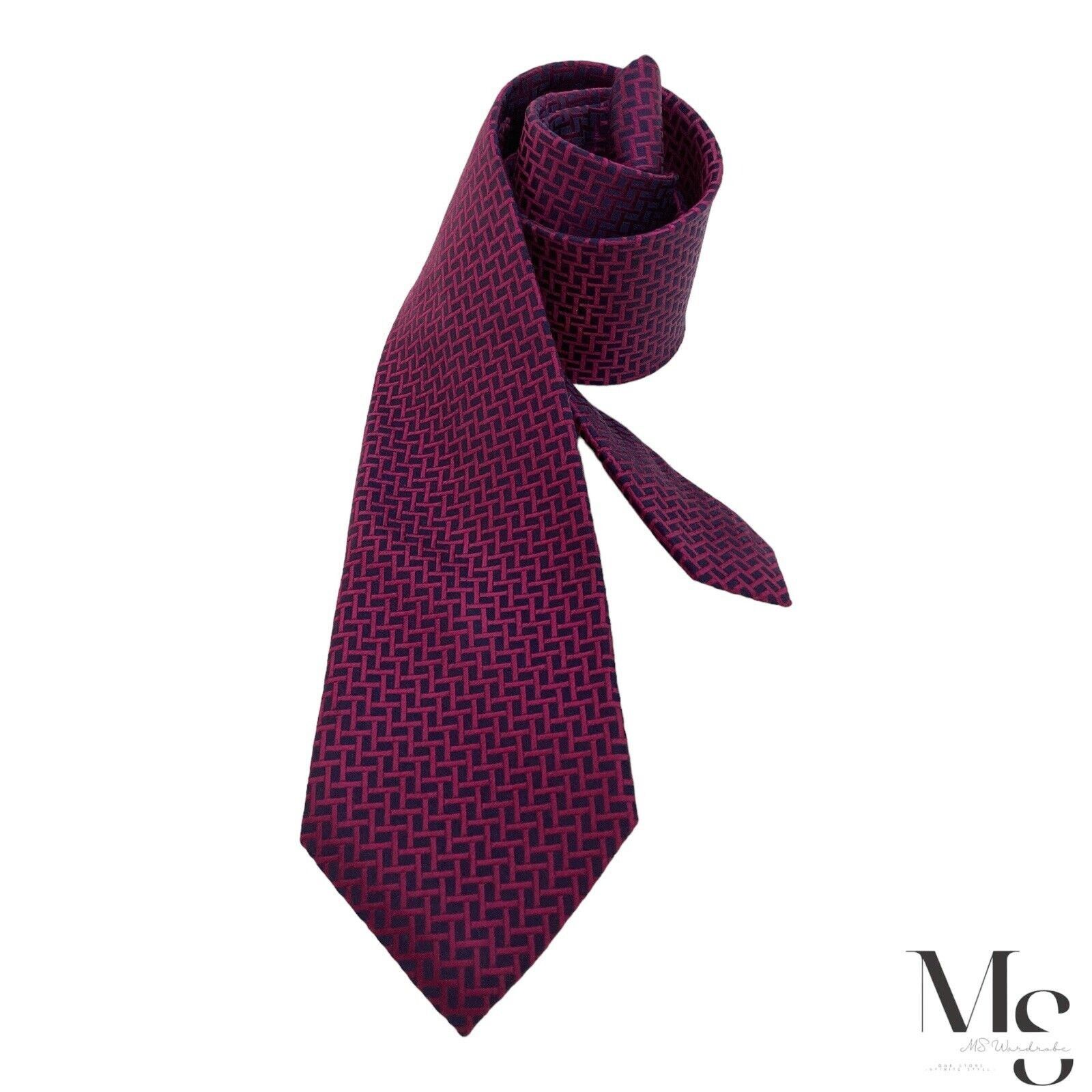 Charles Tyrwhitt CHARLES TYRWHITT XL Purple Geometric Luxury Silk Tie W: 3" E Size ONE SIZE - 1 Thumbnail