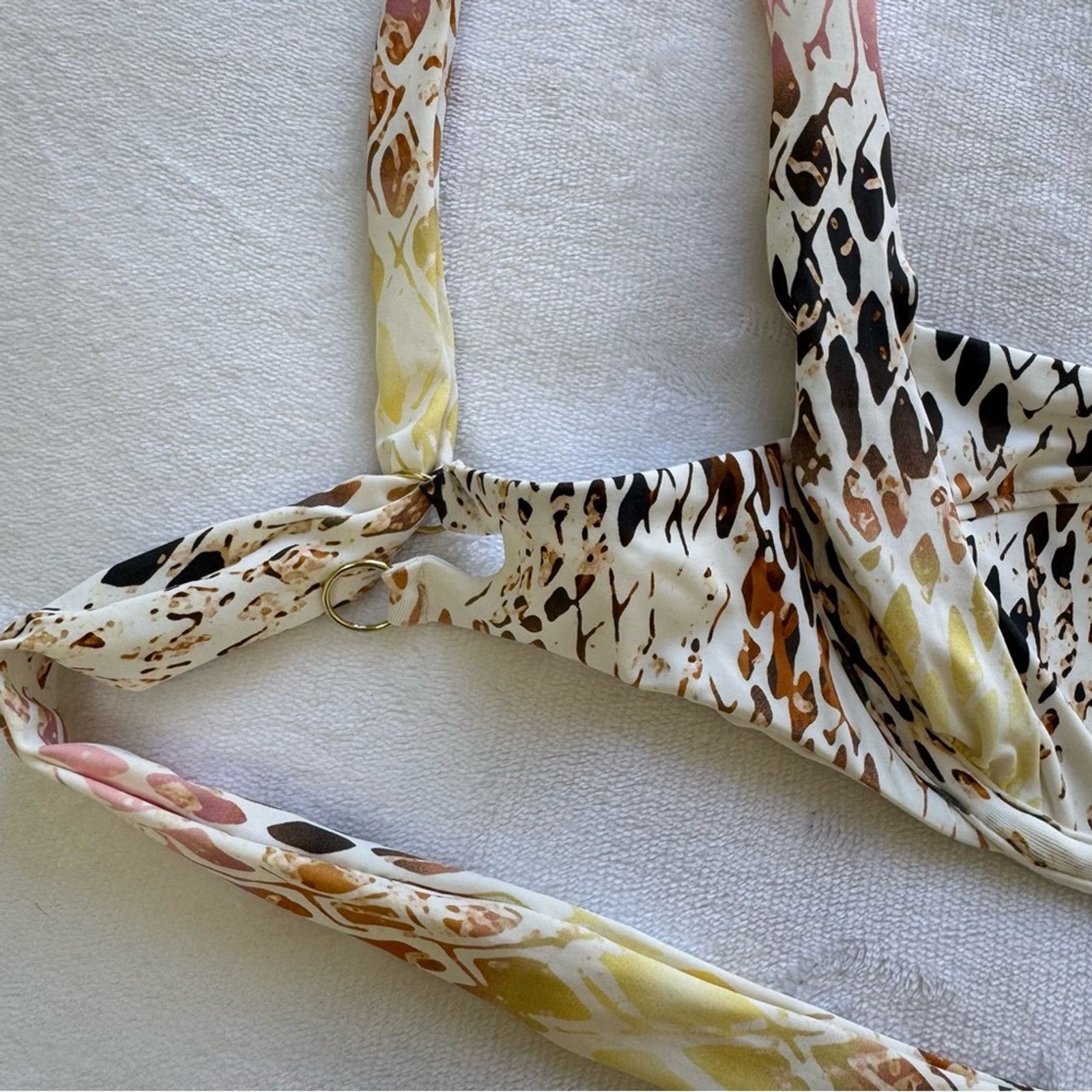 Beach Riot NWOT! Beach Bunny Multicolor Snake Print Swim Top, Size S Size S / US 4 / IT 40 - 6 Thumbnail