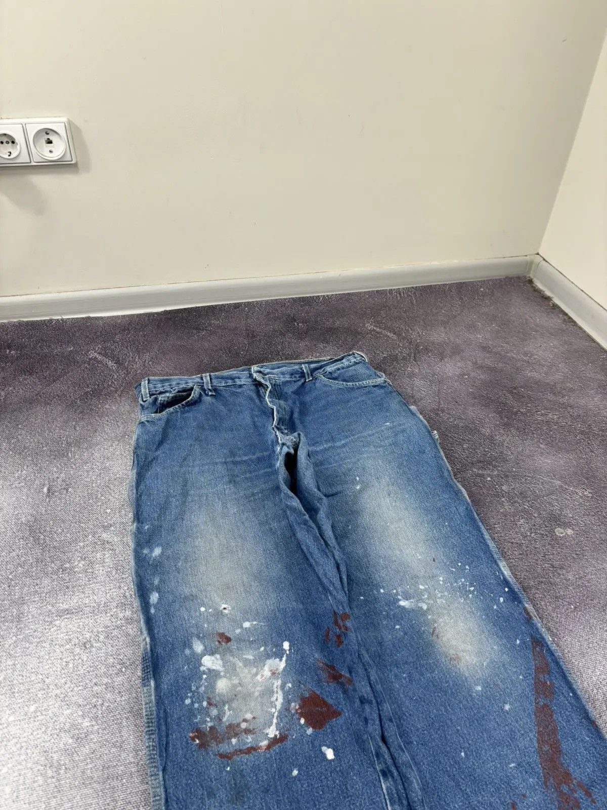 Dickies × Vintage Vintage Dickies Relaxed Fit Painted USA Work Denim Jeans Size US 36 / EU 52 - 6 Thumbnail