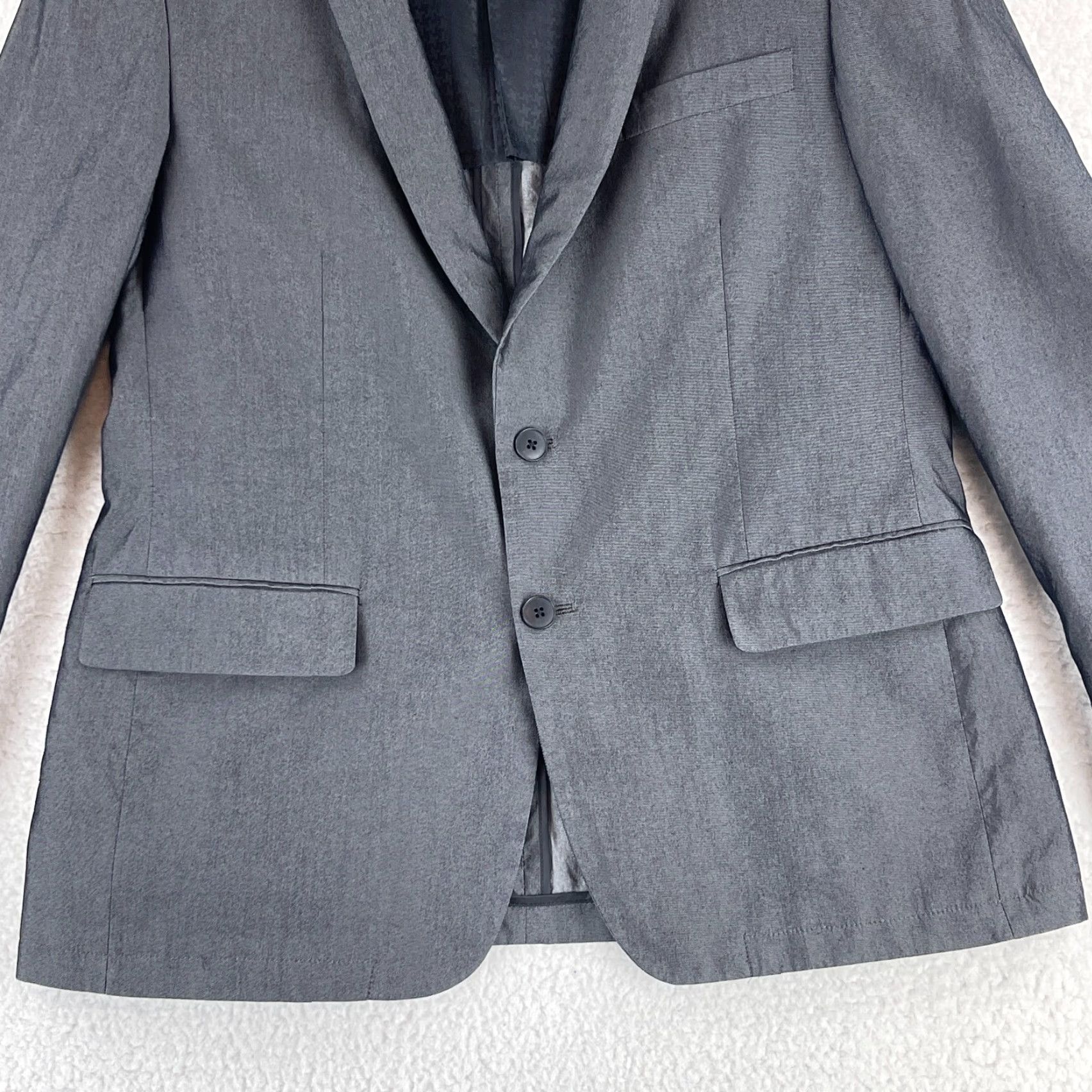 John Varvatos John Varvatos Dwell Blazer Jacket Mens 42R Gray Cotton Rayon Button 2 Button Solid 2-Button Blazer Jacket Men’s Gray Like New Size 42R - 5 Thumbnail