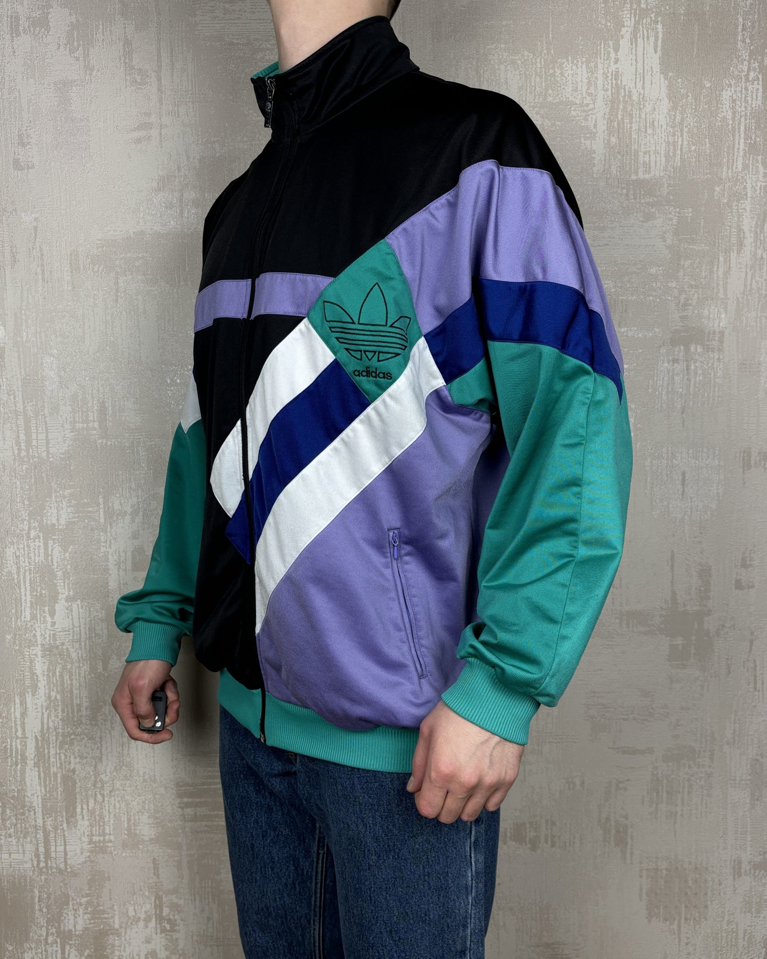 Adidas × Vintage 90's Adidas Vintage Big Trefoil Logo Track Jacket Tracksuit Size US XL / EU 56 / 4 - 8 Thumbnail