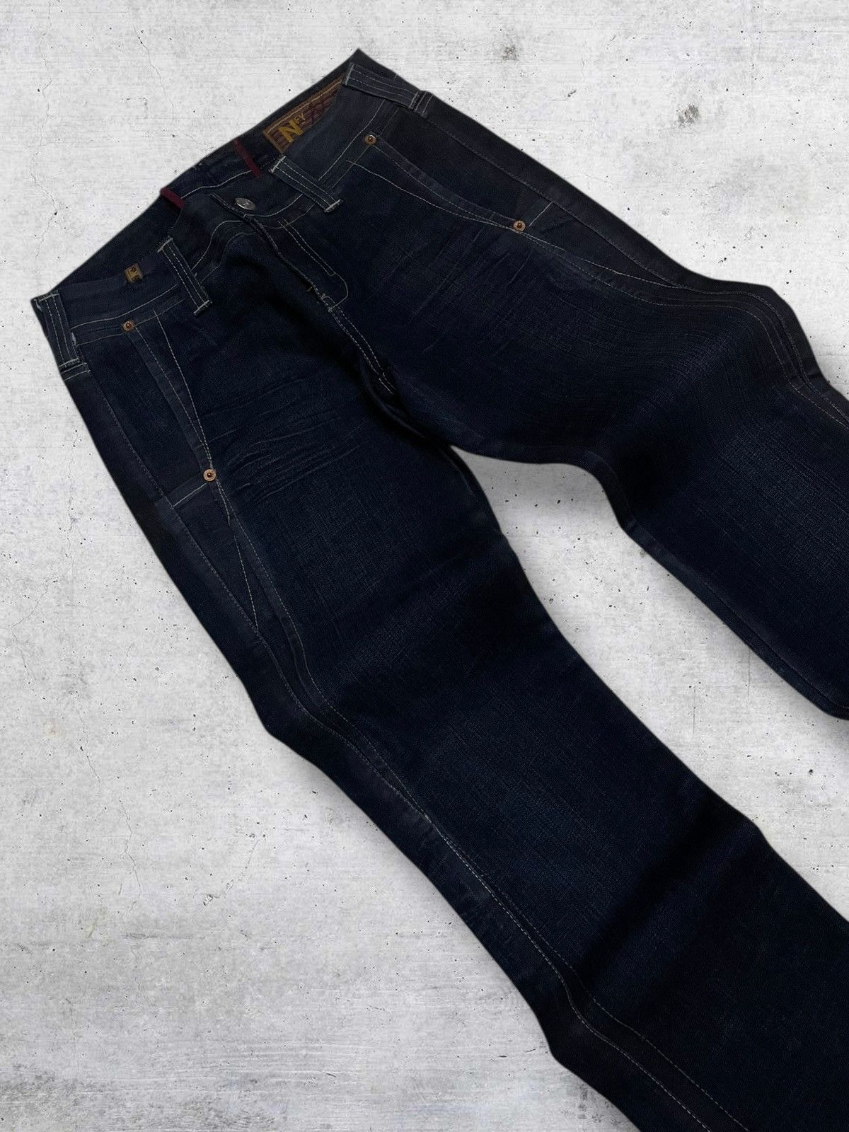 Notify VINTAGE NOTIFY CRAFTED JAPAN DESIGNER OG FLARED INDIGO DENIM Size US 28 / EU 44 - 7 Thumbnail