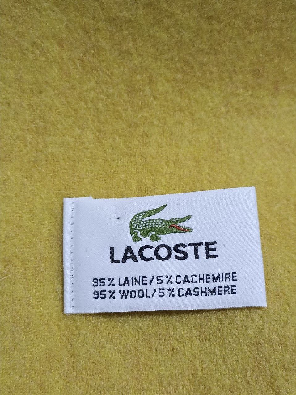 Lacoste × Vintage LACOSTE Yellow Wool Cashmere Vintage Scarf Size ONE SIZE - 5 Thumbnail