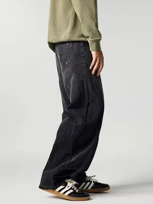 VIBE Vintage Street Washed Faded Loose Casual Black Jeans Size US 36 / EU 52 - 8 Thumbnail