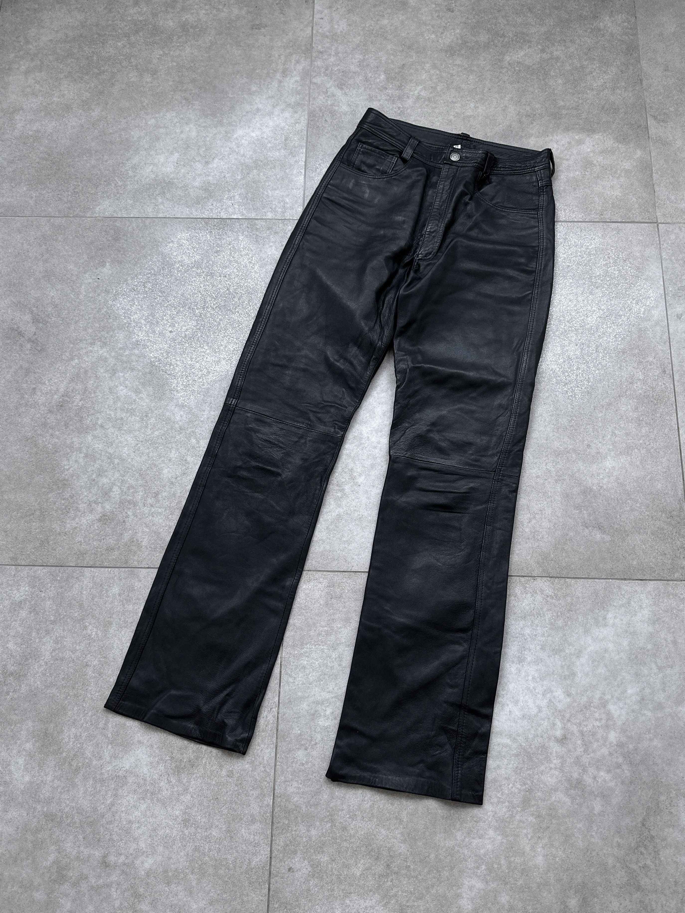 Leather Vintage Real Leather Black Pants Size 28" / US 6 / IT 42 - 1 Thumbnail
