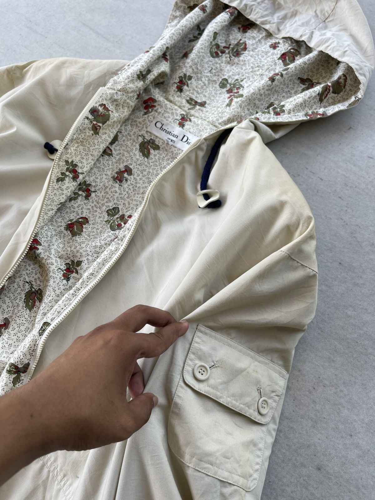 Christian Dior Monsieur 🔥Vintage Christian Dior Flora Full Print Lining Hood Jacket Size M / US 6-8 / IT 42-44 - 5 Thumbnail