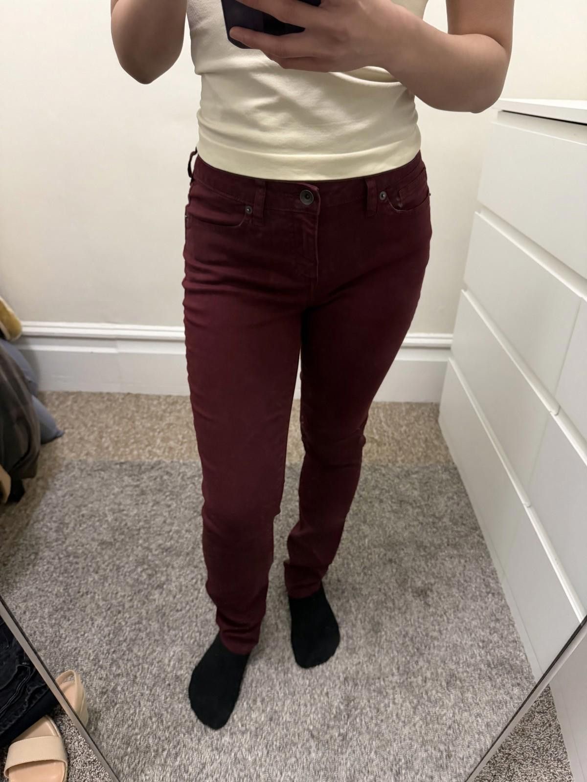 Lands' End LANDS END Mid Rise Slim Jean in Burgundy (US 4) Size 27" / US 4 / IT 40 - 2 Thumbnail