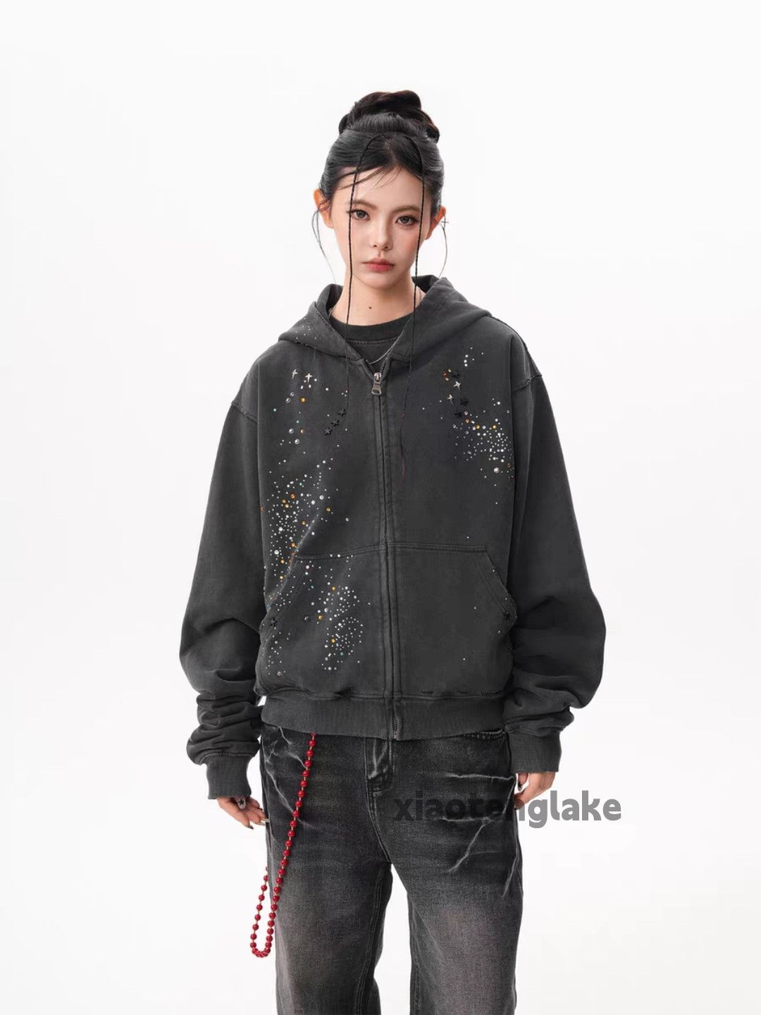 Vintage Washed faded loose punk grunge dance y2k hoodie Size US XL / EU 56 / 4 - 5 Thumbnail