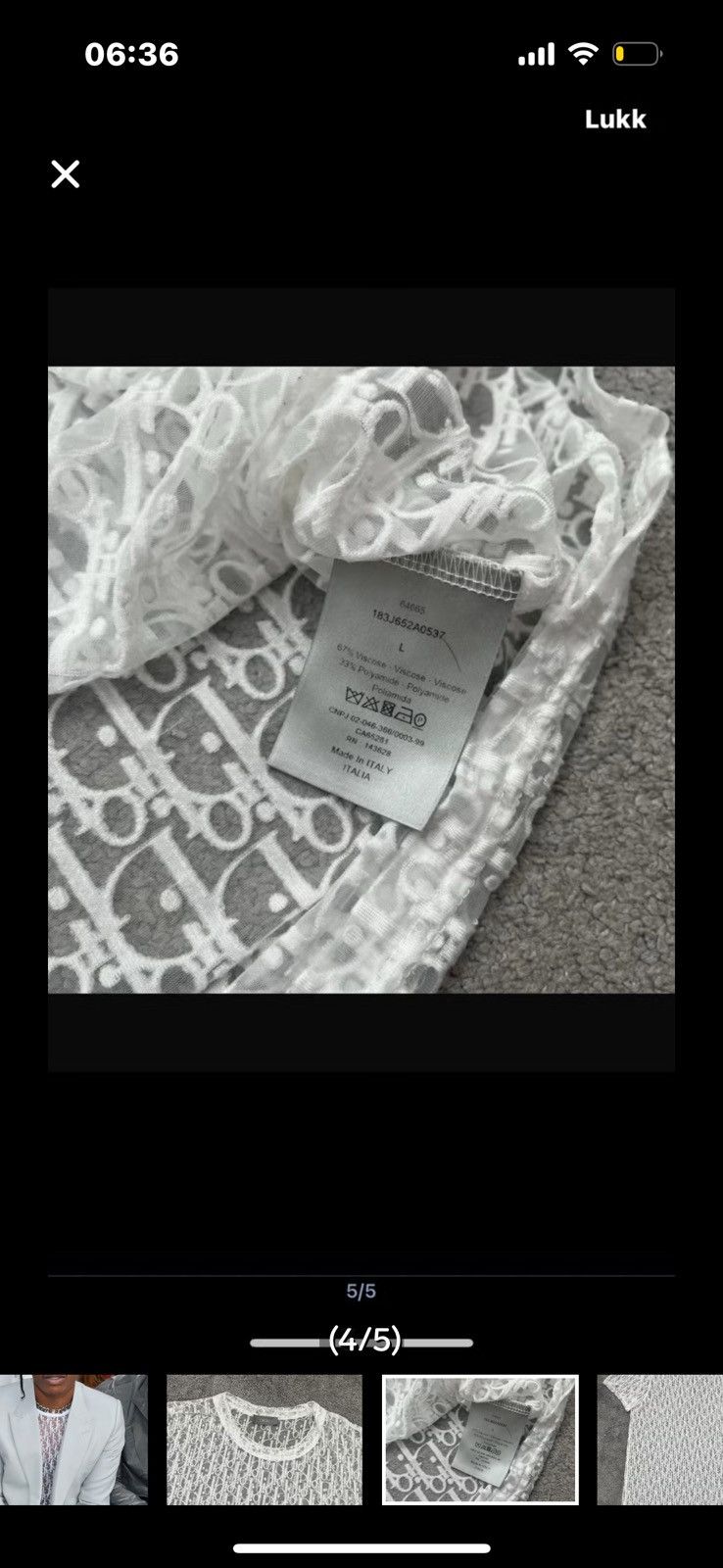 Dior Dior sheer tee Size US L / EU 52-54 / 3 - 4 Thumbnail