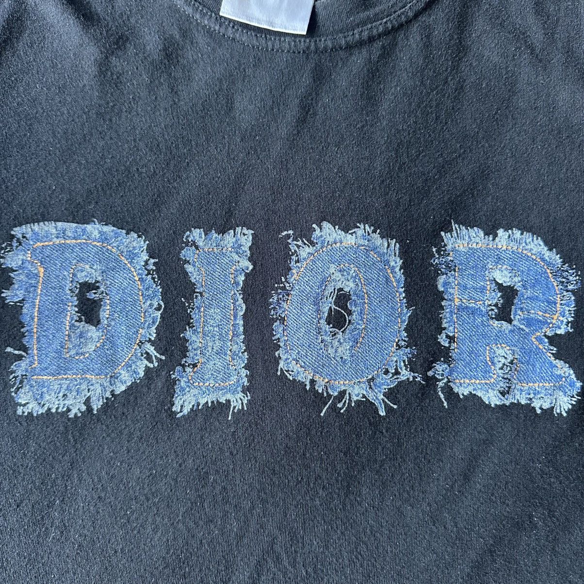 Dior Dior t-shirt with a blue denim-look logo Size M / US 6-8 / IT 42-44 - 4 Thumbnail