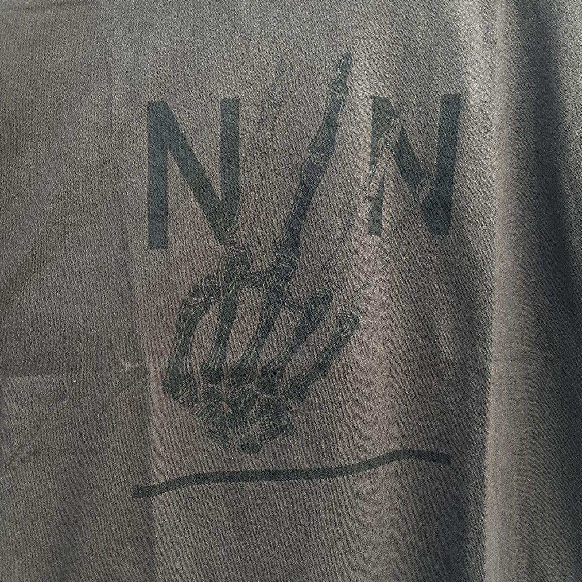Number (N)ine Number Nine PAIN FUCK Skeleton Faded Gray Tees Size US M / EU 48-50 / 2 - 4 Thumbnail