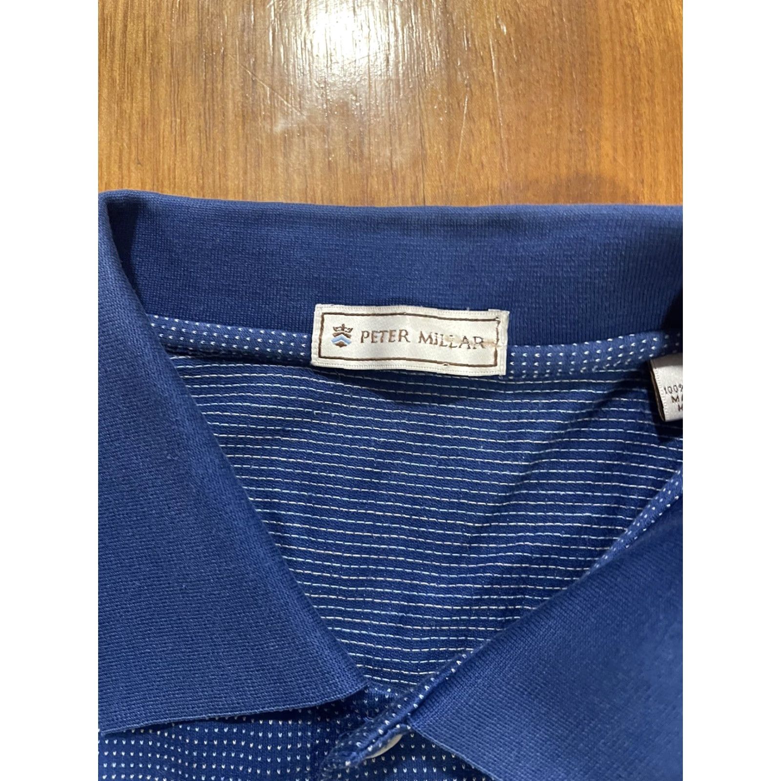 Peter Millar VINTAGE Peter Millar Summer Comfort Polo Button Shirt GARDEN CITY GOLF CLUB L Blue Striped Short Sleeve Embroidered Logo Mens Polo Shirt Size US L / EU 52-54 / 3 - 5 Thumbnail