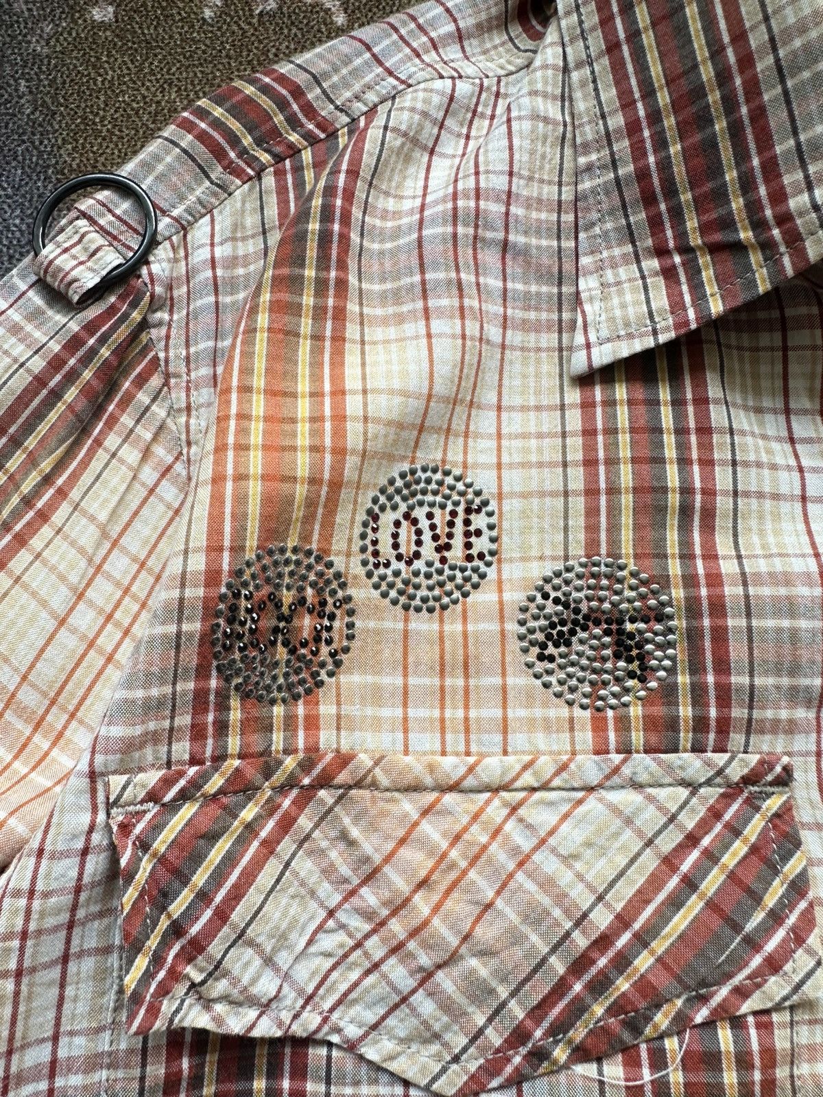 roarguns 2006SS - Roarguns “ Love & Peace “ shadow plaid shirt Size US M / EU 48-50 / 2 - 6 Thumbnail