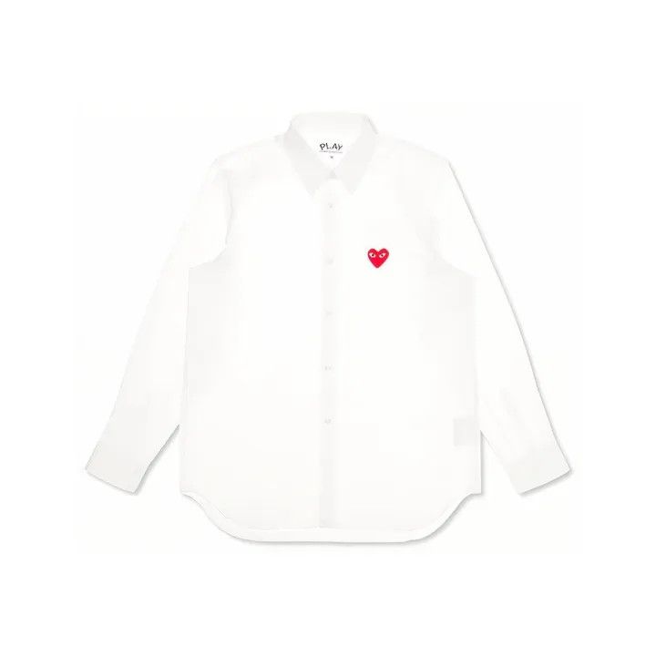 Comme des Garcons Comme des Garçons Play Red Emblem Button Down Shirt 0079 Size L / US 10 / IT 46 - 1 Thumbnail