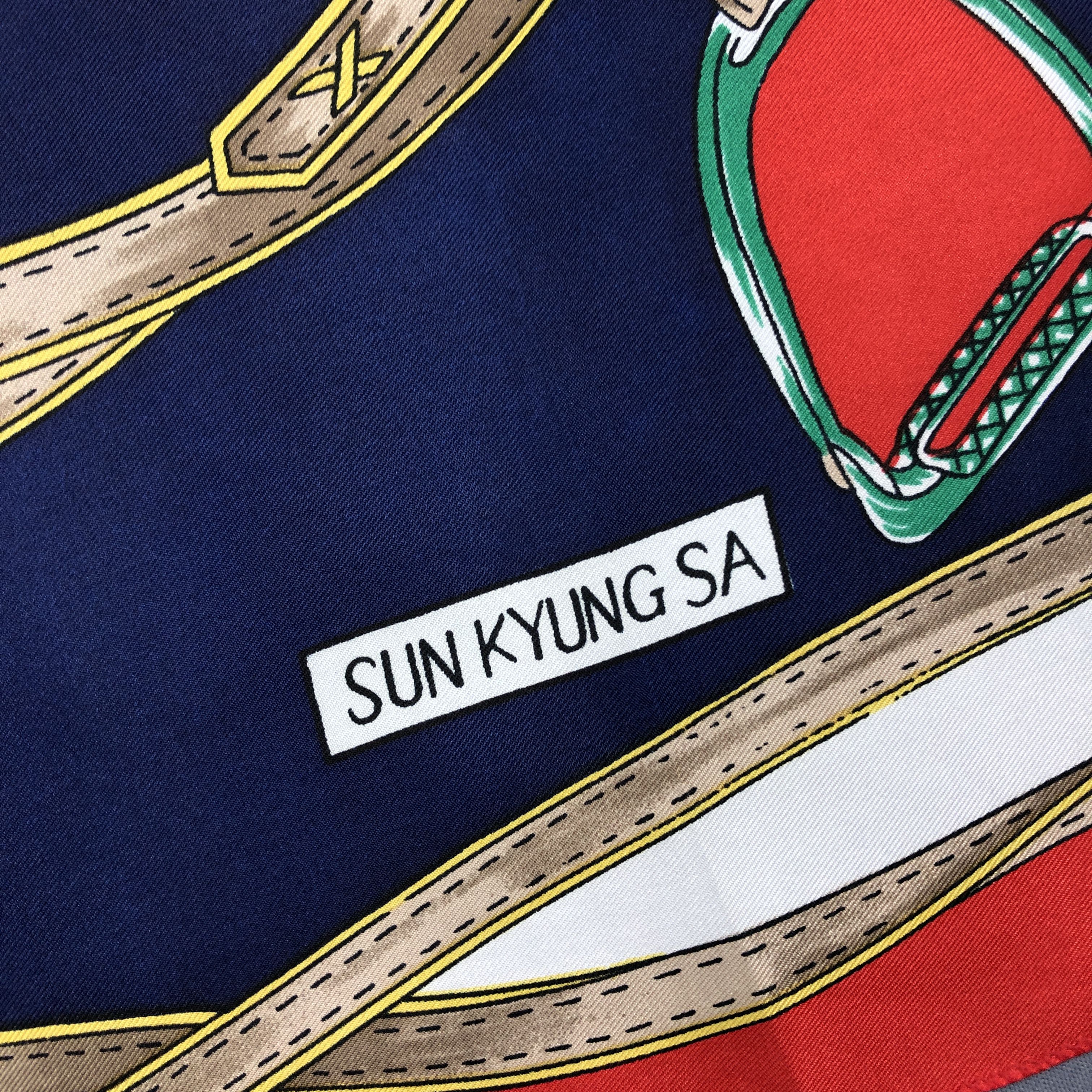 Japanese Brand Vintage Sun Kyung Sa SILK Scarf Twill Stole Wraps Scarves Size ONE SIZE - 5 Thumbnail