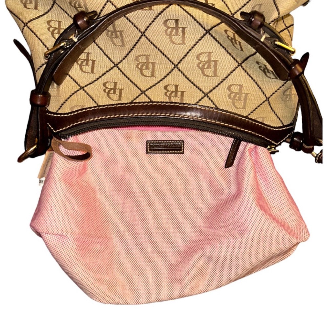 Dooney & Bourke Dooney & Bourke Classic Monogram Canvas and Leather Handbag Size ONE SIZE - 10 Thumbnail
