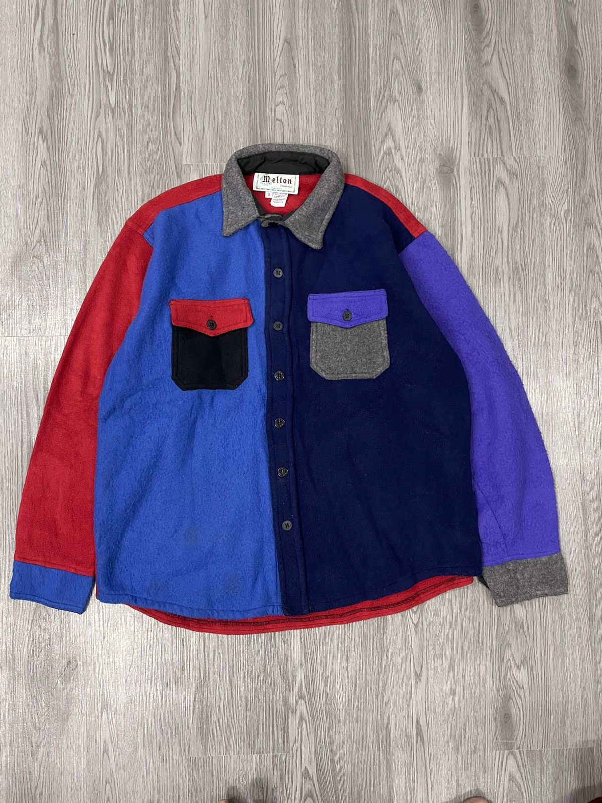 Vintage Vintage made in USA MELTON multicolour Fleece shirt Size US S / EU 44-46 / 1 - 3 Thumbnail