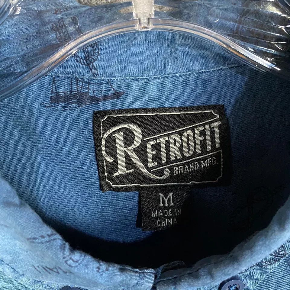 Other Retroprofit Button Down Shirt Men Medium Sailor Boat Anchor Size US M / EU 48-50 / 2 - 3 Thumbnail