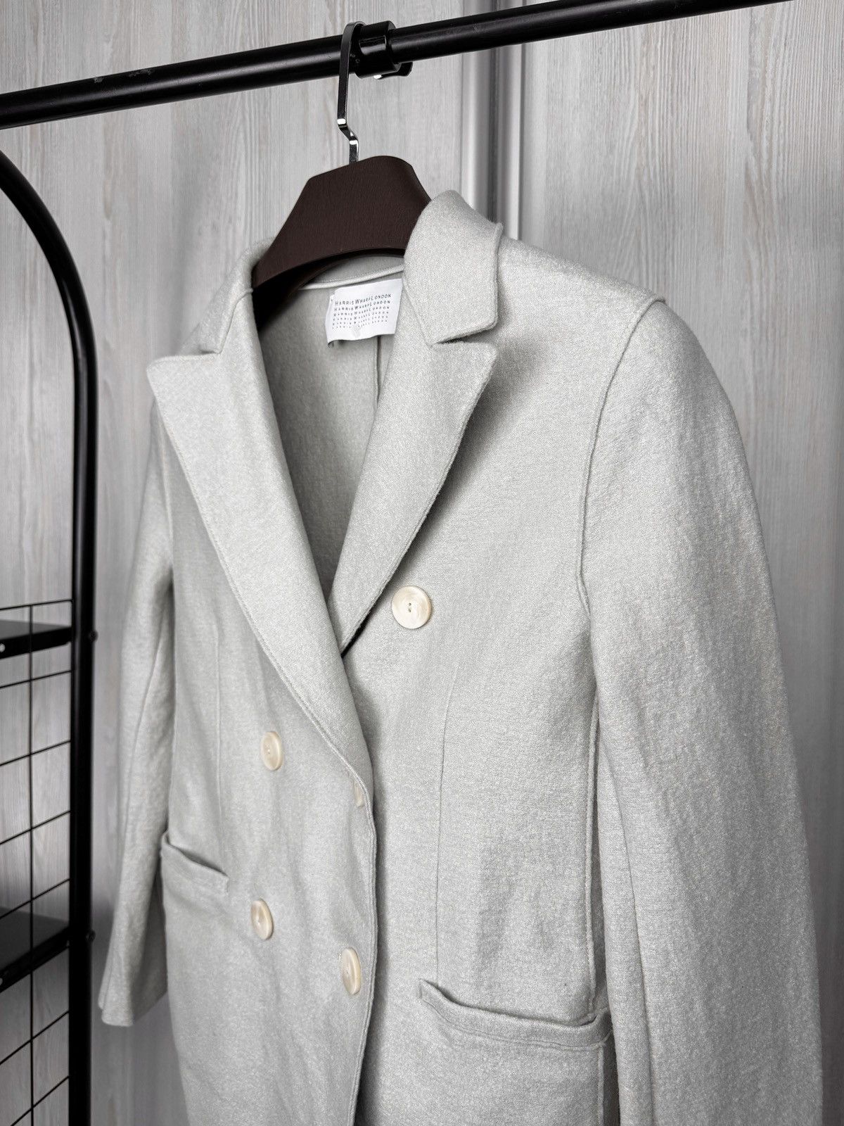 Harris Wharf London Harris Wharf London grey double-breasted wool coat blazer Size S / US 4 / IT 40 - 4 Thumbnail