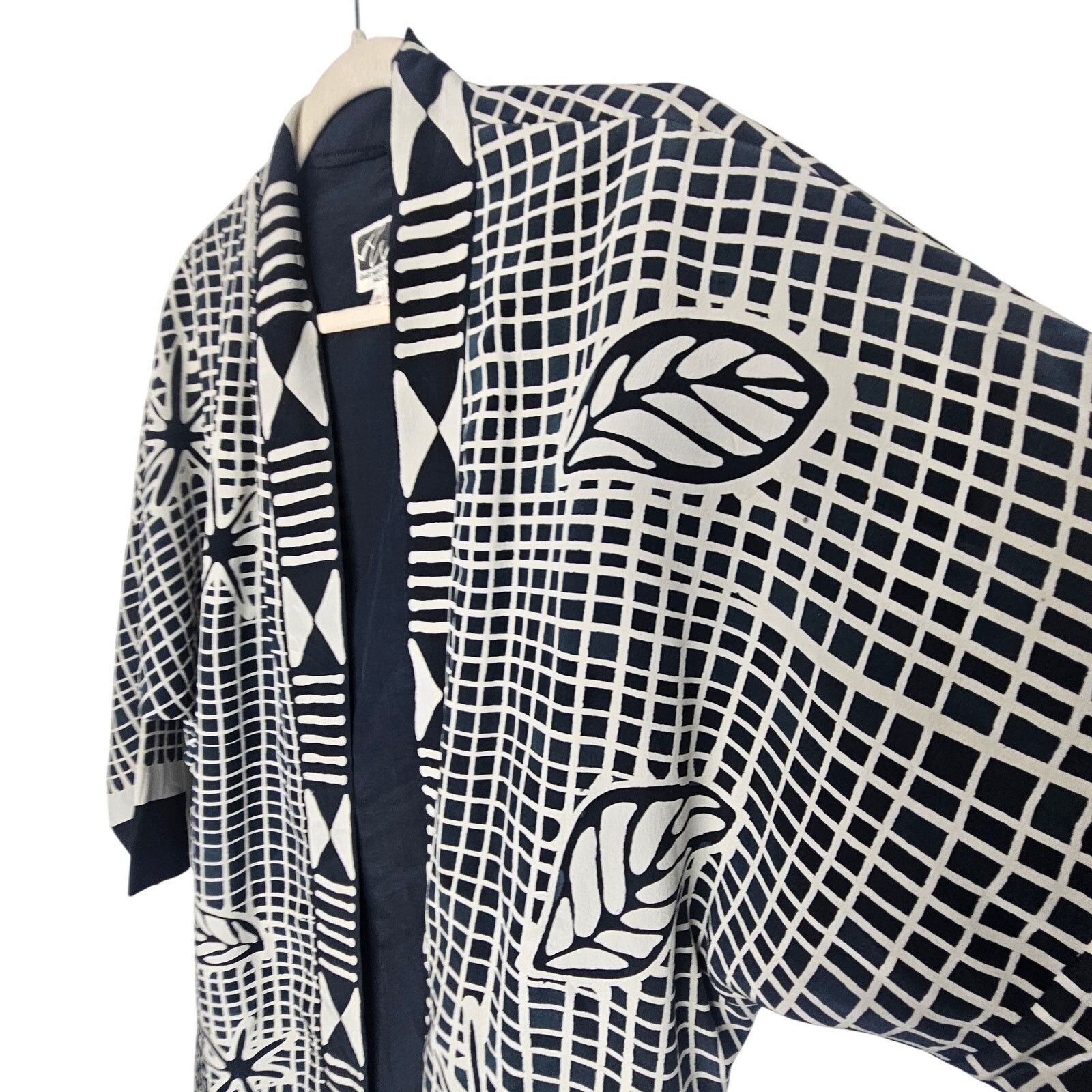 Vintage Art Waves Inc 100% Silk Artsy Abstract Pig Print Cardigan Size S / US 4 / IT 40 - 5 Thumbnail