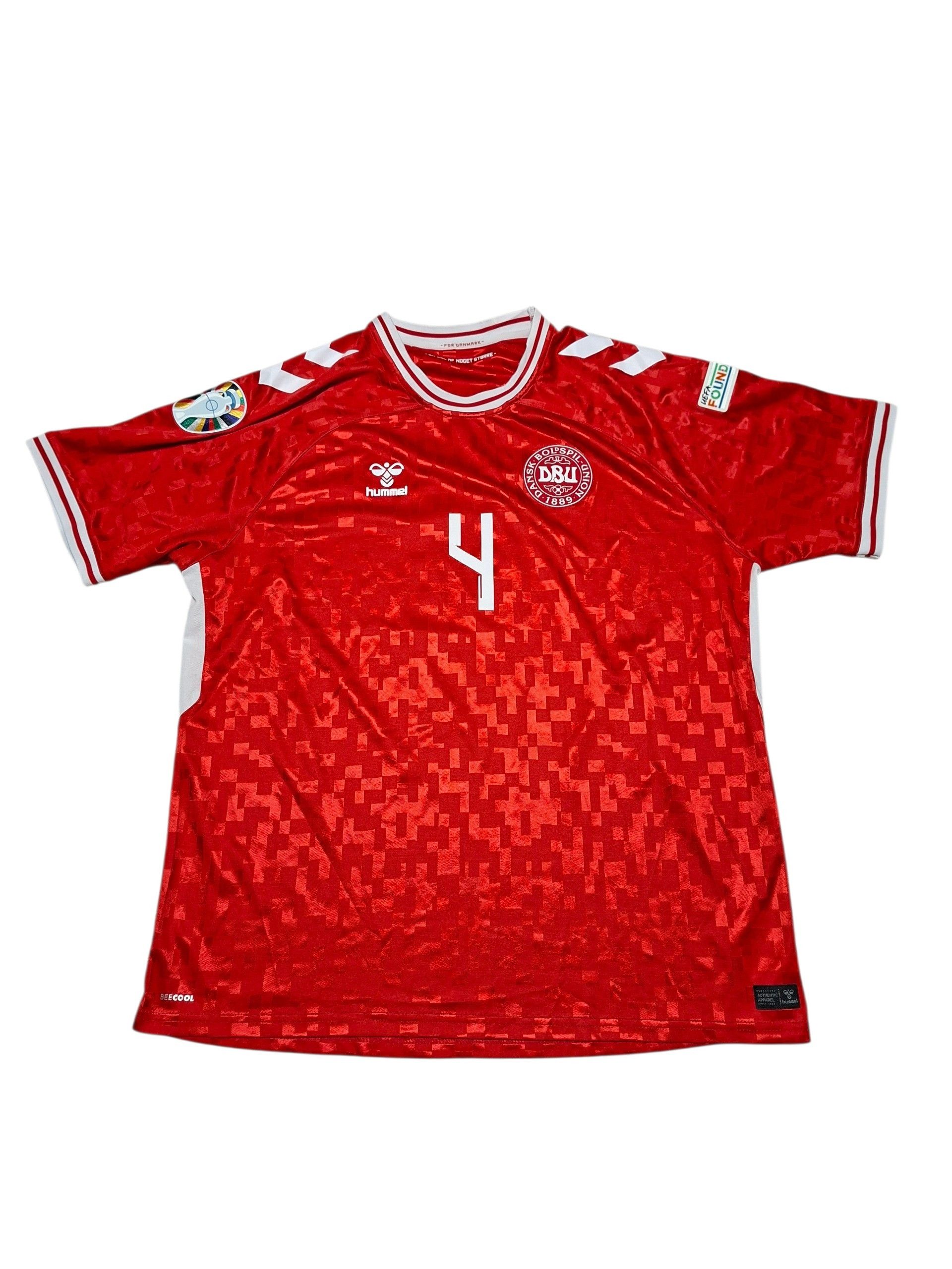 Hummel KJAER DENMARK HUMMEL VINTAGE EURO 2024 SOCCER JERSEY Size US XXL / EU 58 / 5 - 1 Thumbnail
