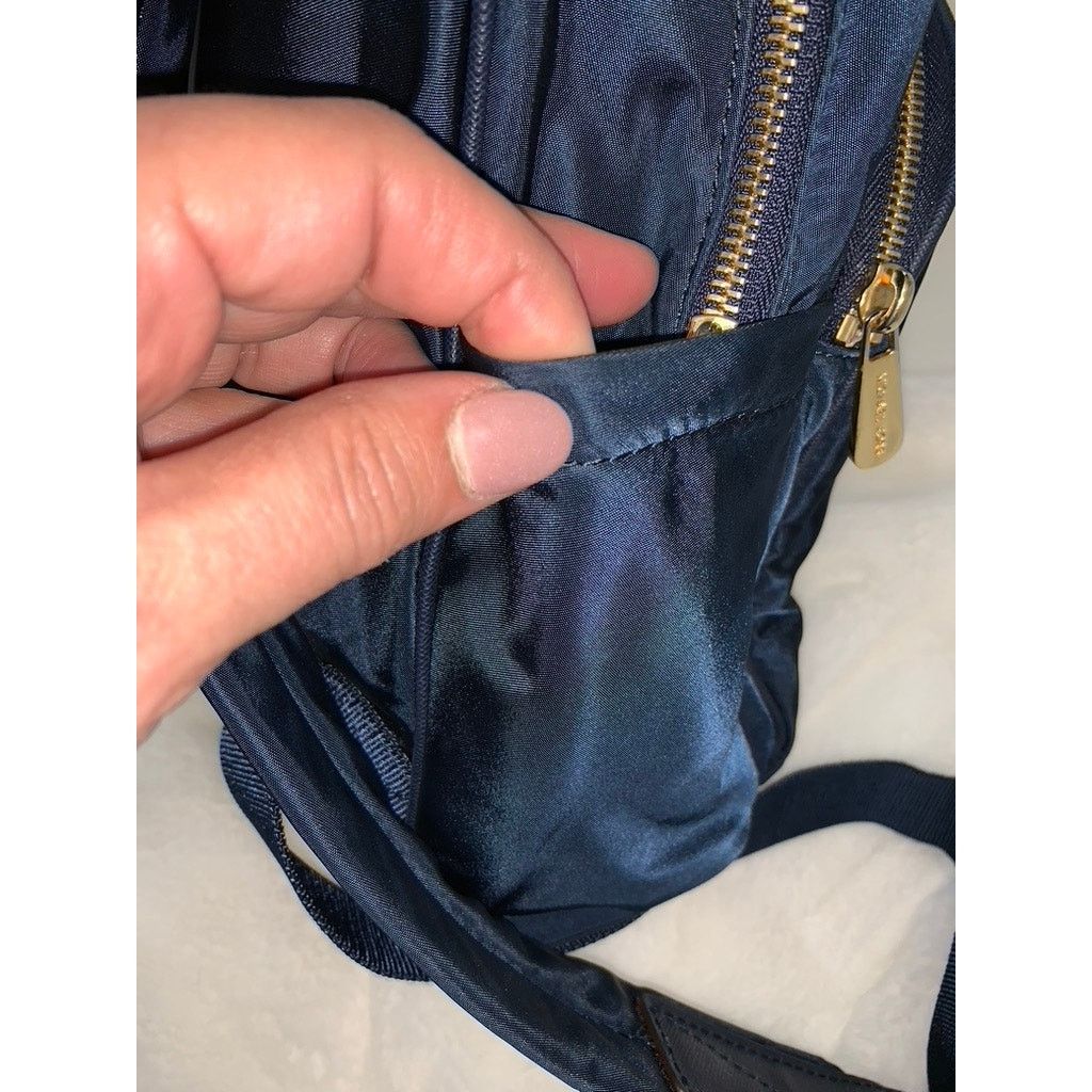 Michael Kors Michael Kors Navy Backpack with Gold Hardware & Logo Plaque Size ONE SIZE - 7 Thumbnail
