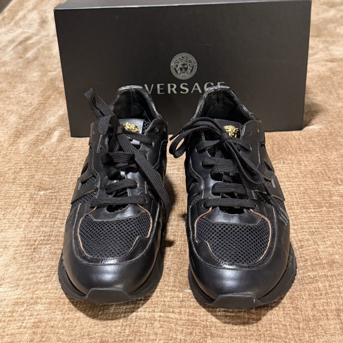 Versace Versace Black & Gold Medusa Sneakers - Worn Once, Box Size US 12 / EU 45 - 8 Thumbnail