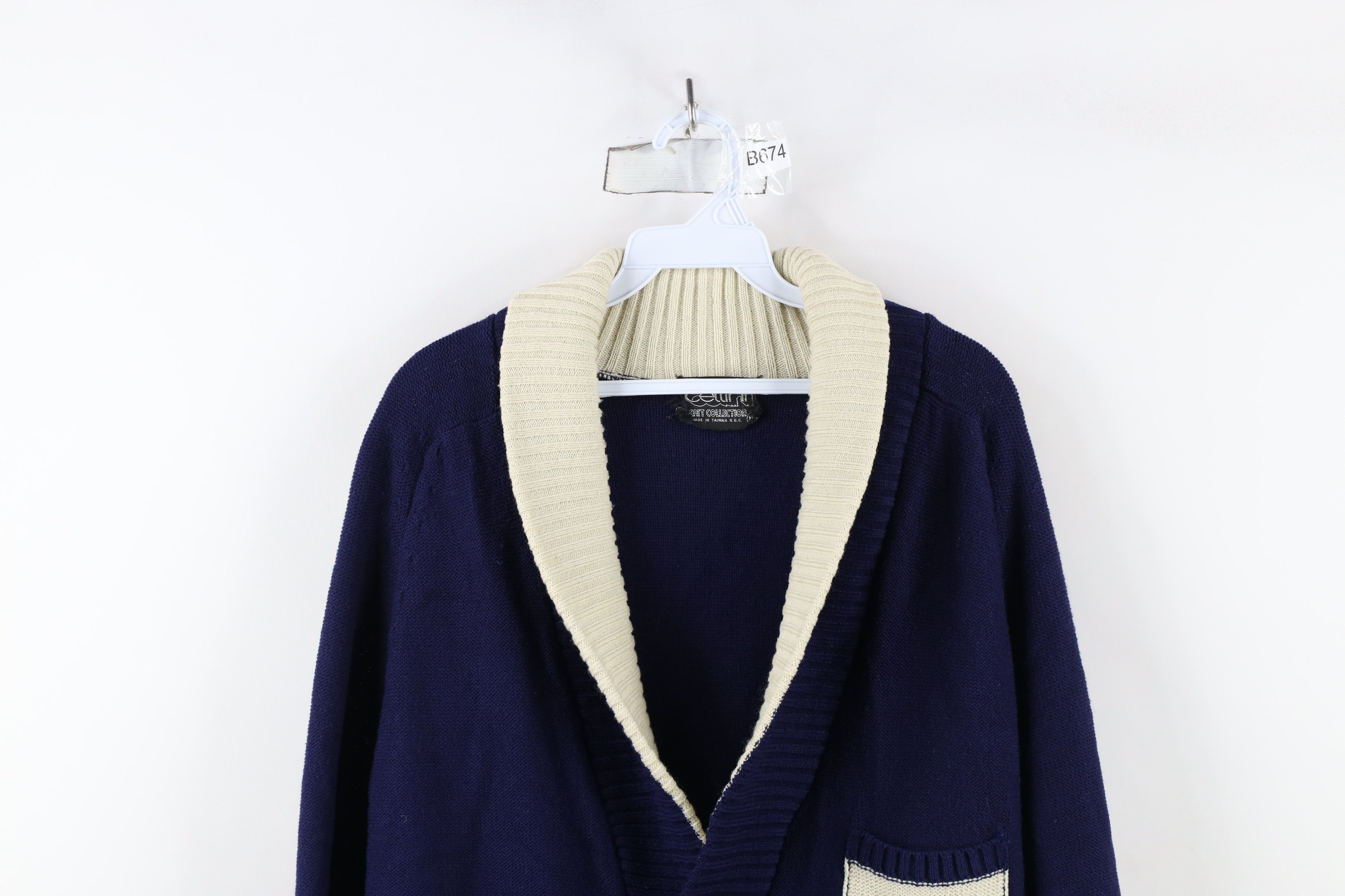 Vintage Vintage 70s Streetwear Striped Shawl Knit Cardigan Sweater Size US XL / EU 56 / 4 - 2 Thumbnail
